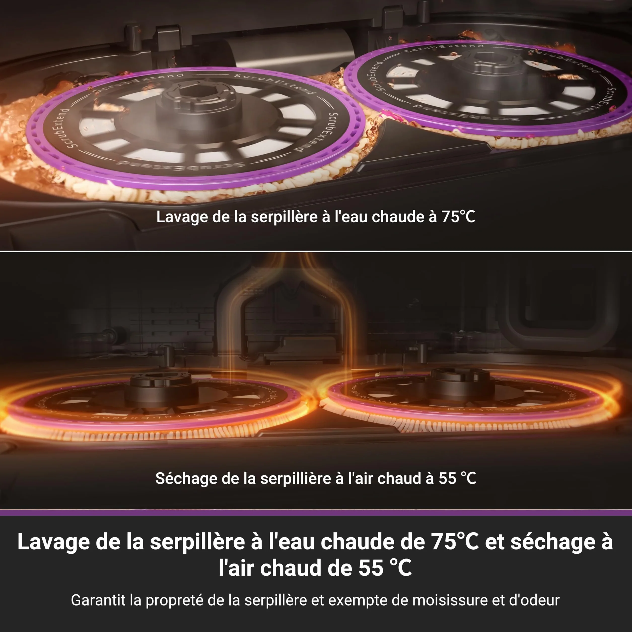 Eureka J15 Pro Ultra Aspirateur Robot,Robot Aspirateur Laveur 16200 Pa,Nettoyage des Bords,Brosse Anti Enchevêtrement,Lavage de Serpillière à l'eau Chaude 75℃,Base Autonettoyante