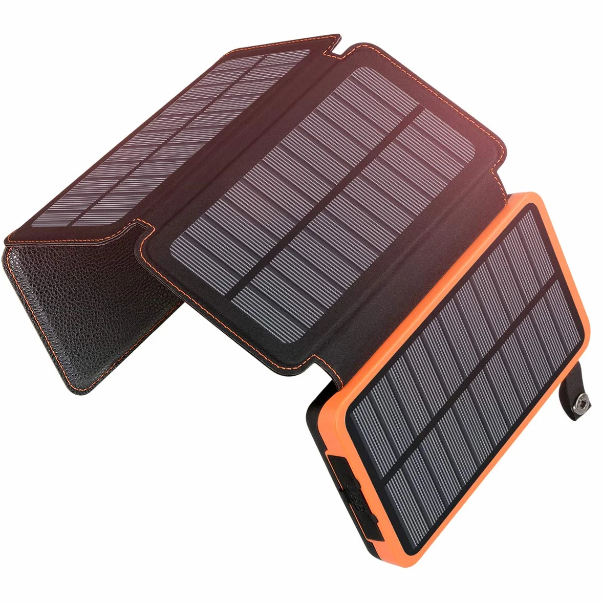 A ADDTOP Przenośny Solarny Powerbank 25000mAh, 4 Panele Słoneczne, 2 wyjścia USB, Wodoszczelny Zewnętrzny Akumulator