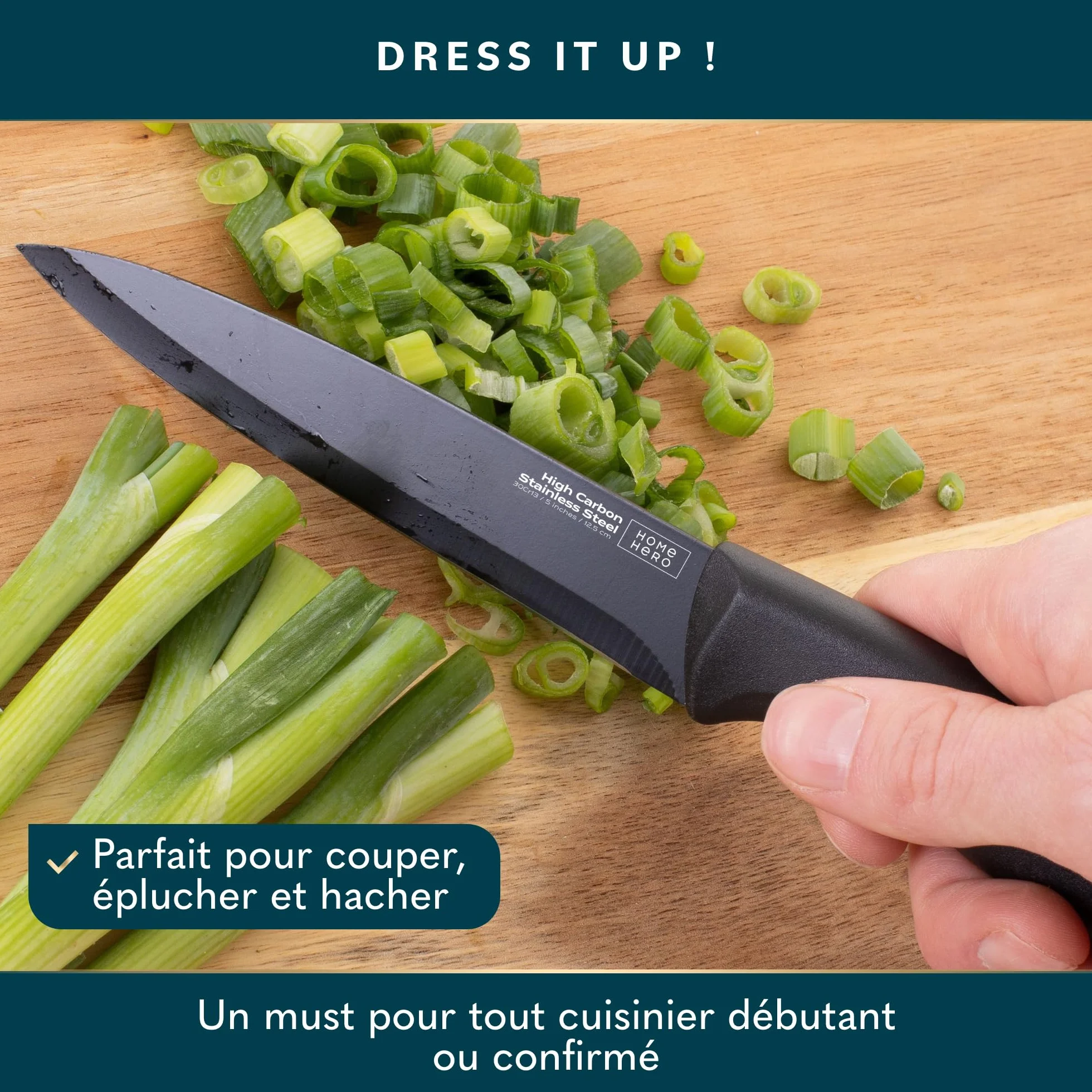 Home Hero Couteau Cuisine en Acier Inoxydable - Santoku Couteau Japonais - Couteau Office - Couteaux et Ustensiles de Cuisine
