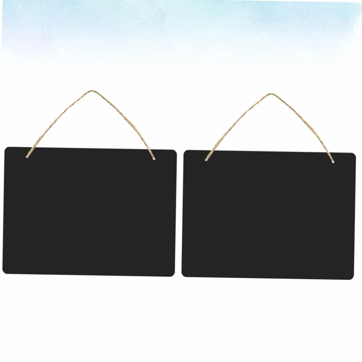 ORFOFE Panneaux d'affichage Suspendus en MDF Noir Double Face avec Corde pour Jardin ou Boutique