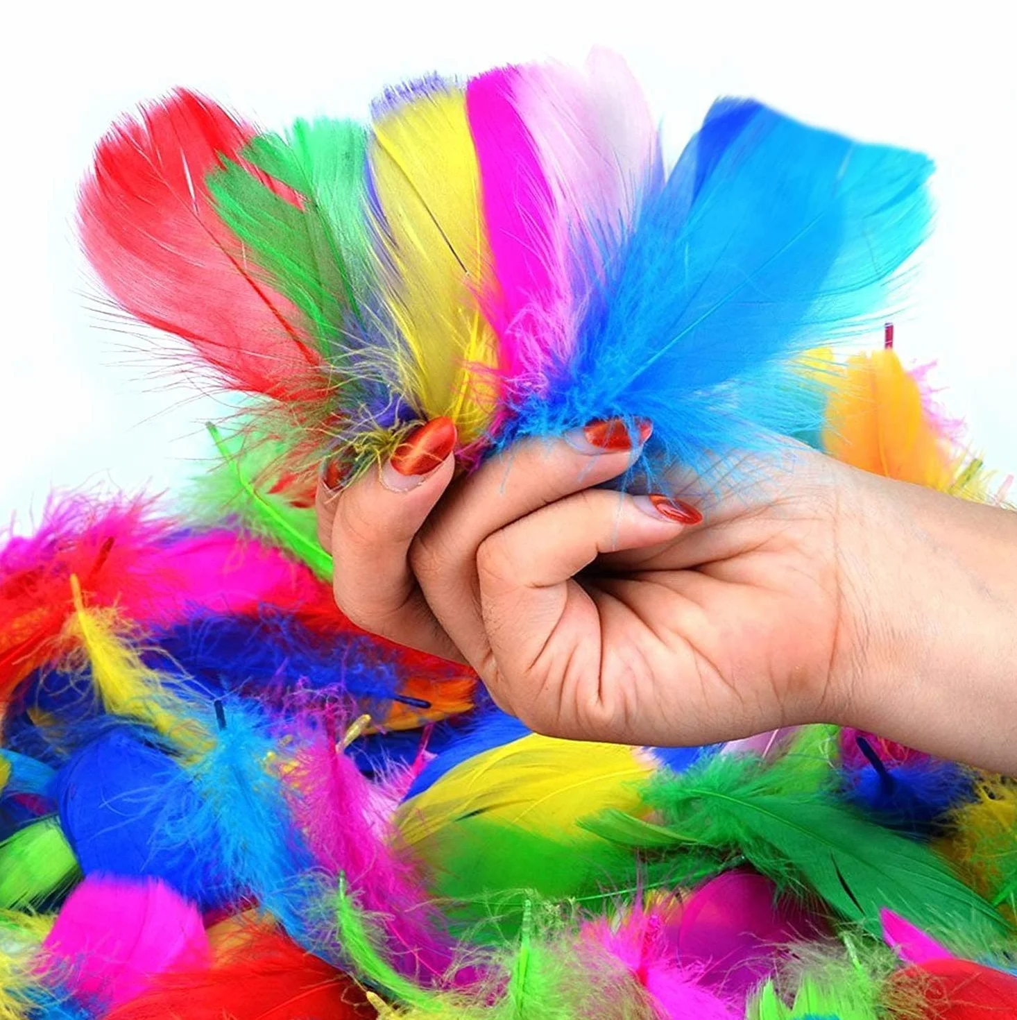 Plumes Couleur 300 PCS Naturelles Décorations Bricolage 8-12CM