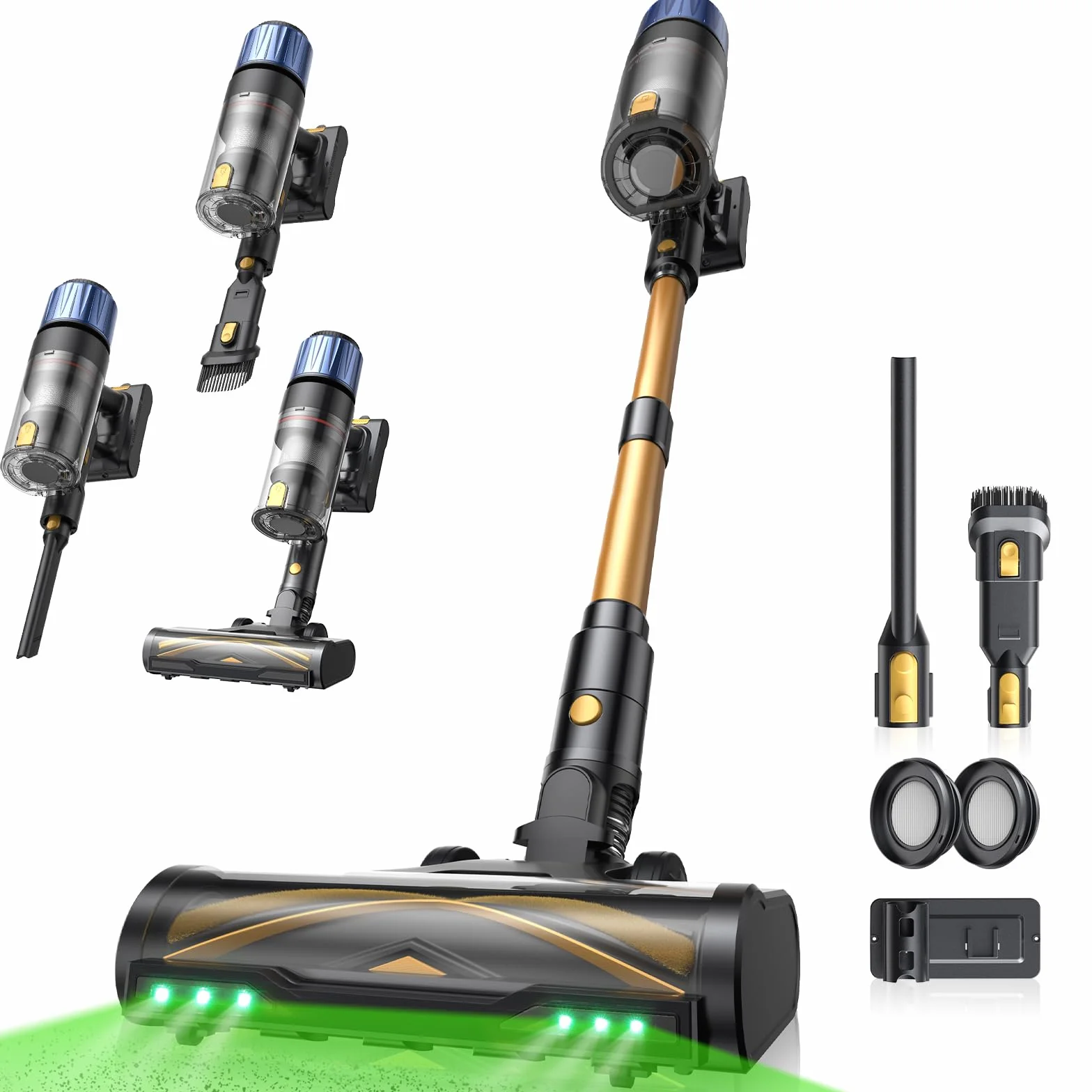 650W/55KPA Aspirateur Balai sans Fil 70min,Proscenic P15 Aspirateur sans Fil Puissant,Brosse Anti-Enchevêtrement,Autoportante,Télescopique Balai Aspirateur Tapis,Sols Durs,Poils d'animaux et Voiture