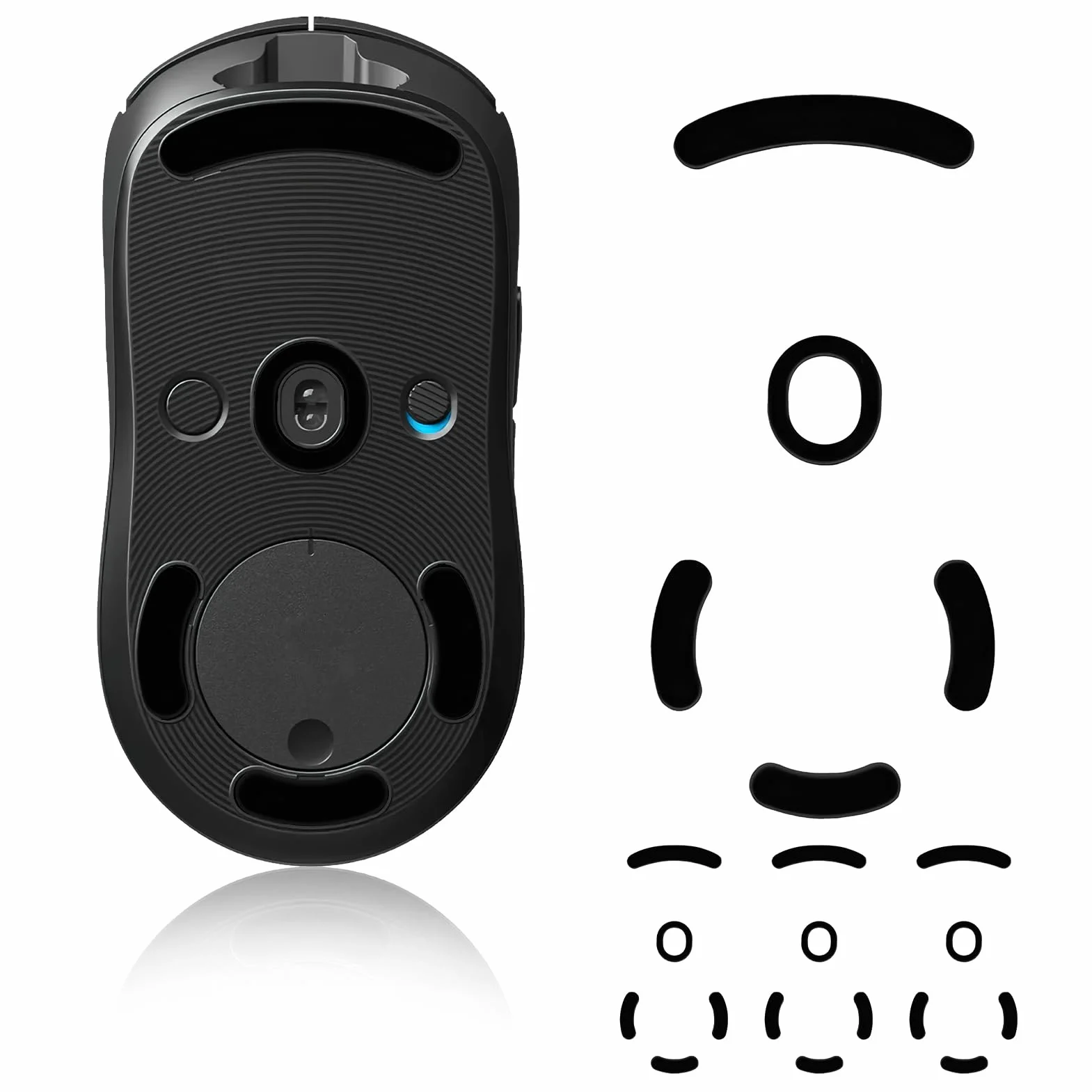 Logitech G Pro Wireless Patin Souris Remplacement autoadhésif Caoutchouc Souple Noir