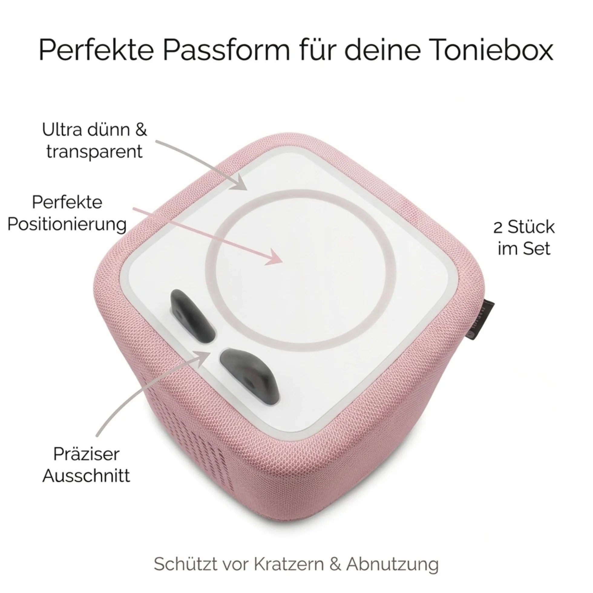 MilaBoo Toniebox Lot de 2 autocollants de protection en vinyle transparent amovible
