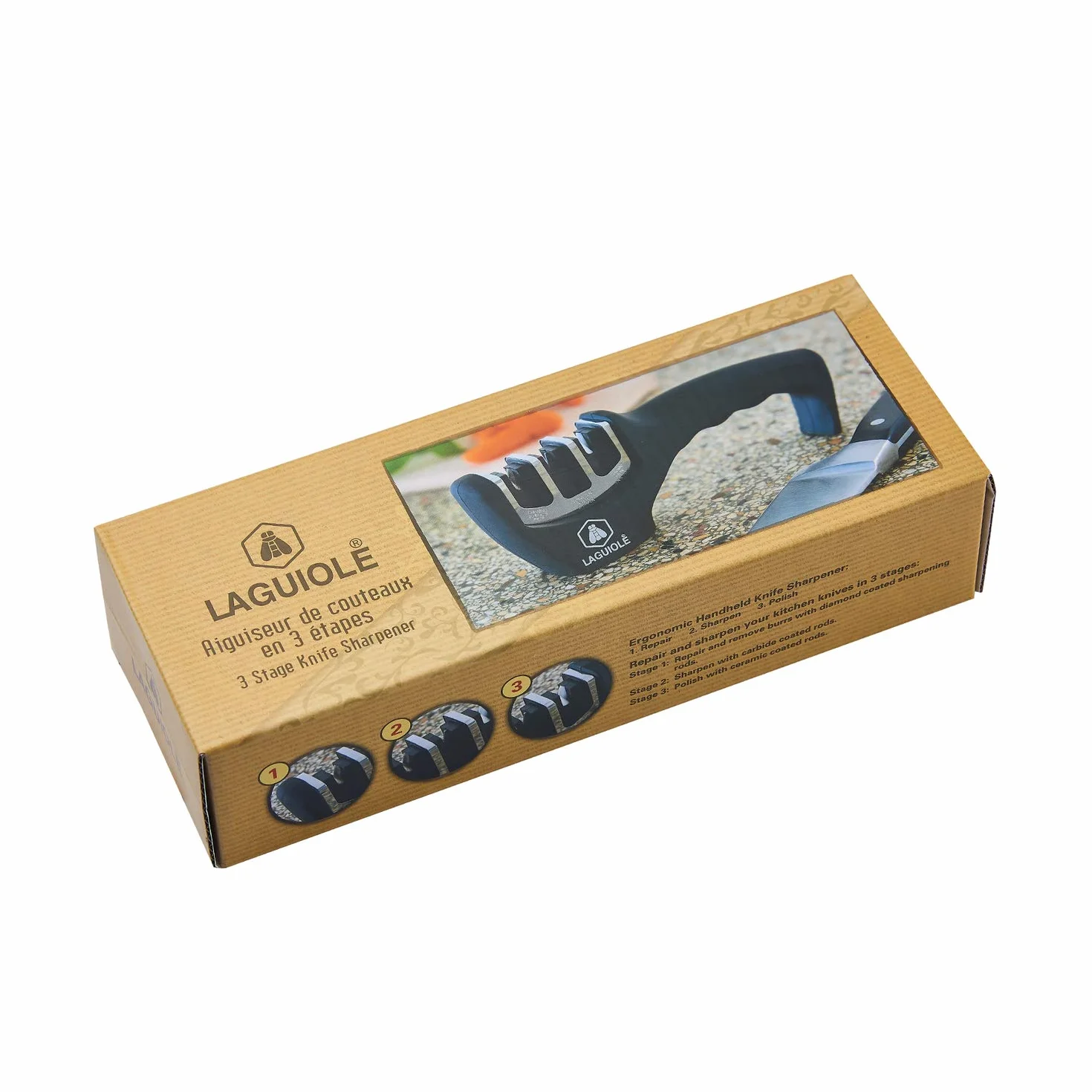 LAGUIOLE Aiguiseur de Couteaux 3 Etapes