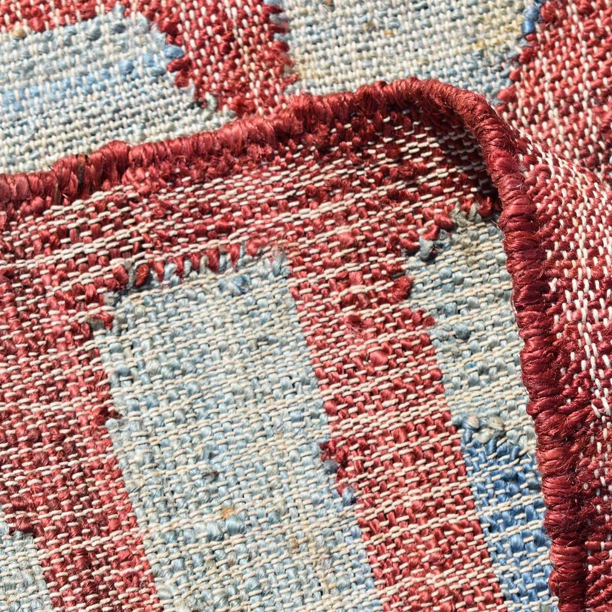 Tapis Kilim 200x290 cm Rectangulaire KL JUTAP Gris Salon Tissé à la Main Jute