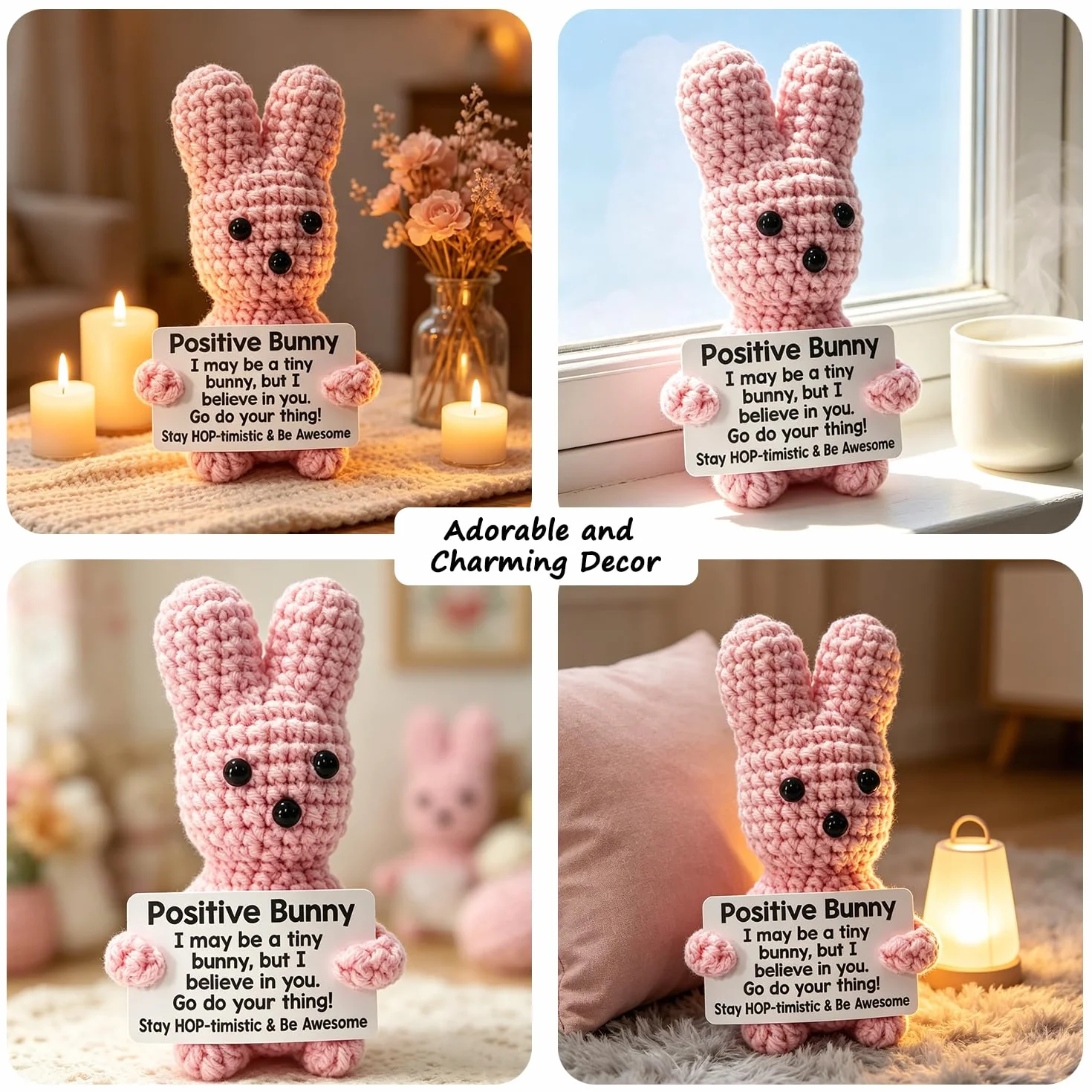 Poupée câlin en laine tricotée Animal Bunny Cadeau Soutien émotionnel
