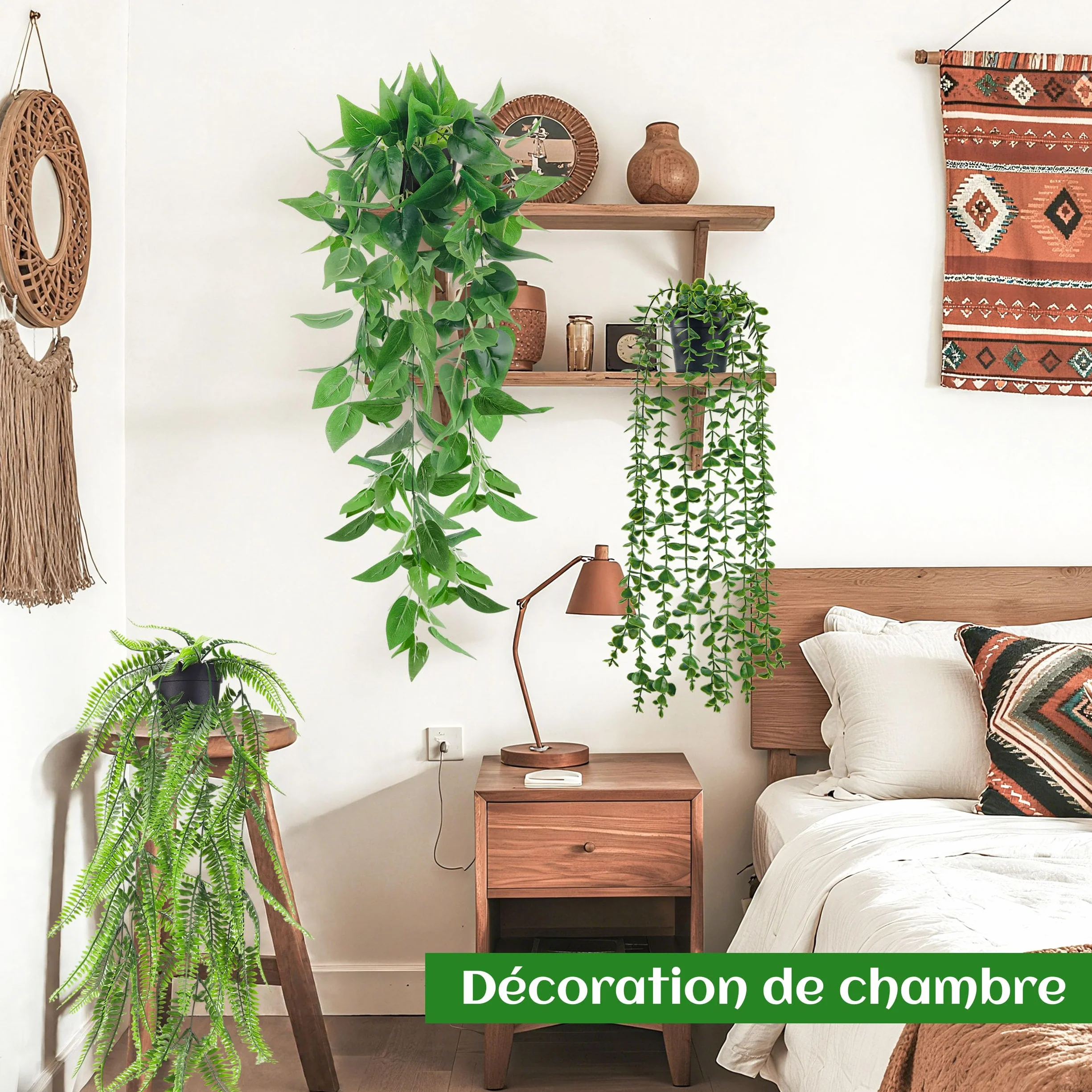 Der Rose 4 Pcs Plantes Artificielles Tombantes Intérieur Extérieur Fausse Plante Décoration Bureau Salon Cuisine Jardin