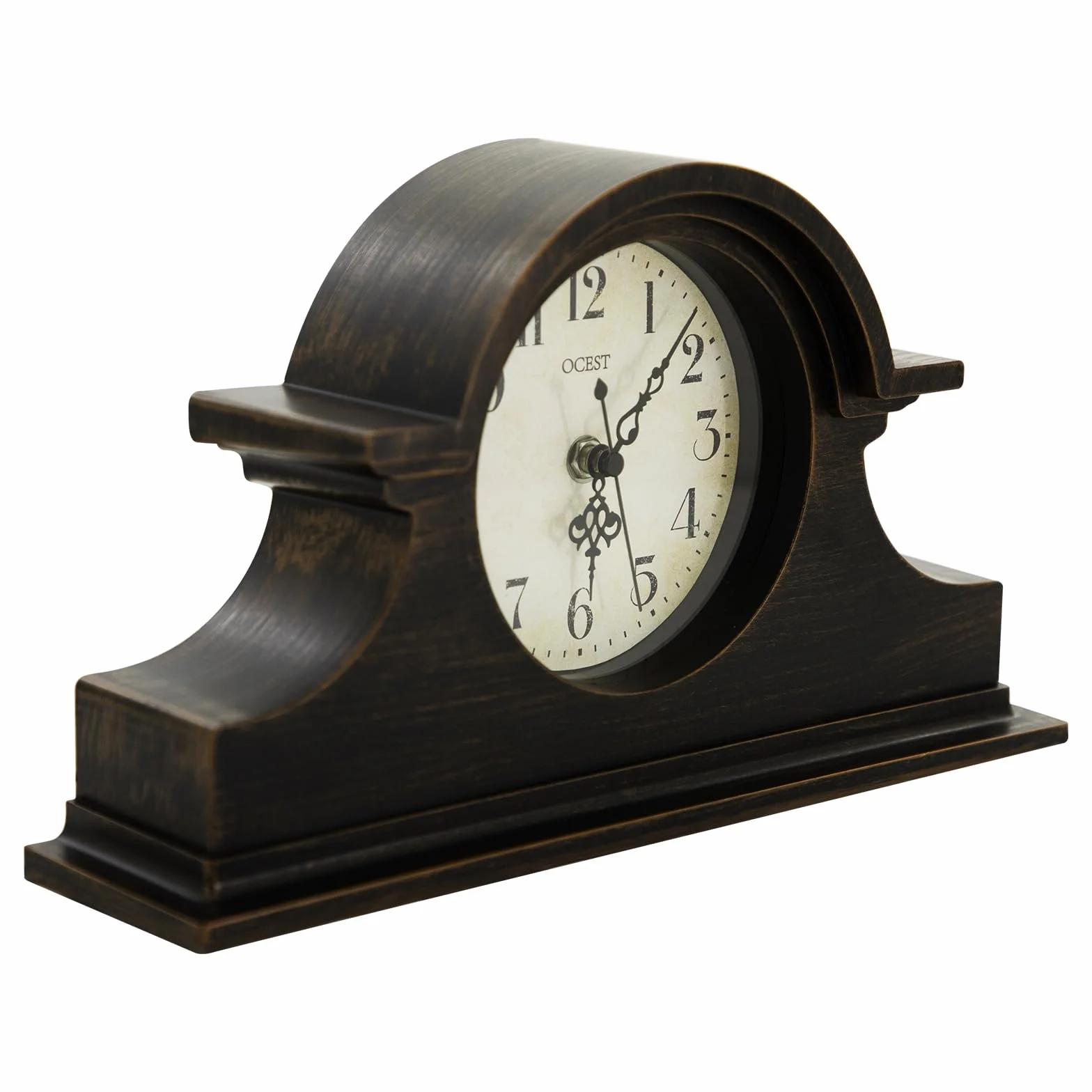Horloge de cheminée Vintage Rustique 33 x 17,8 cm Finition dorée à Quartz Fonctionnement à Piles