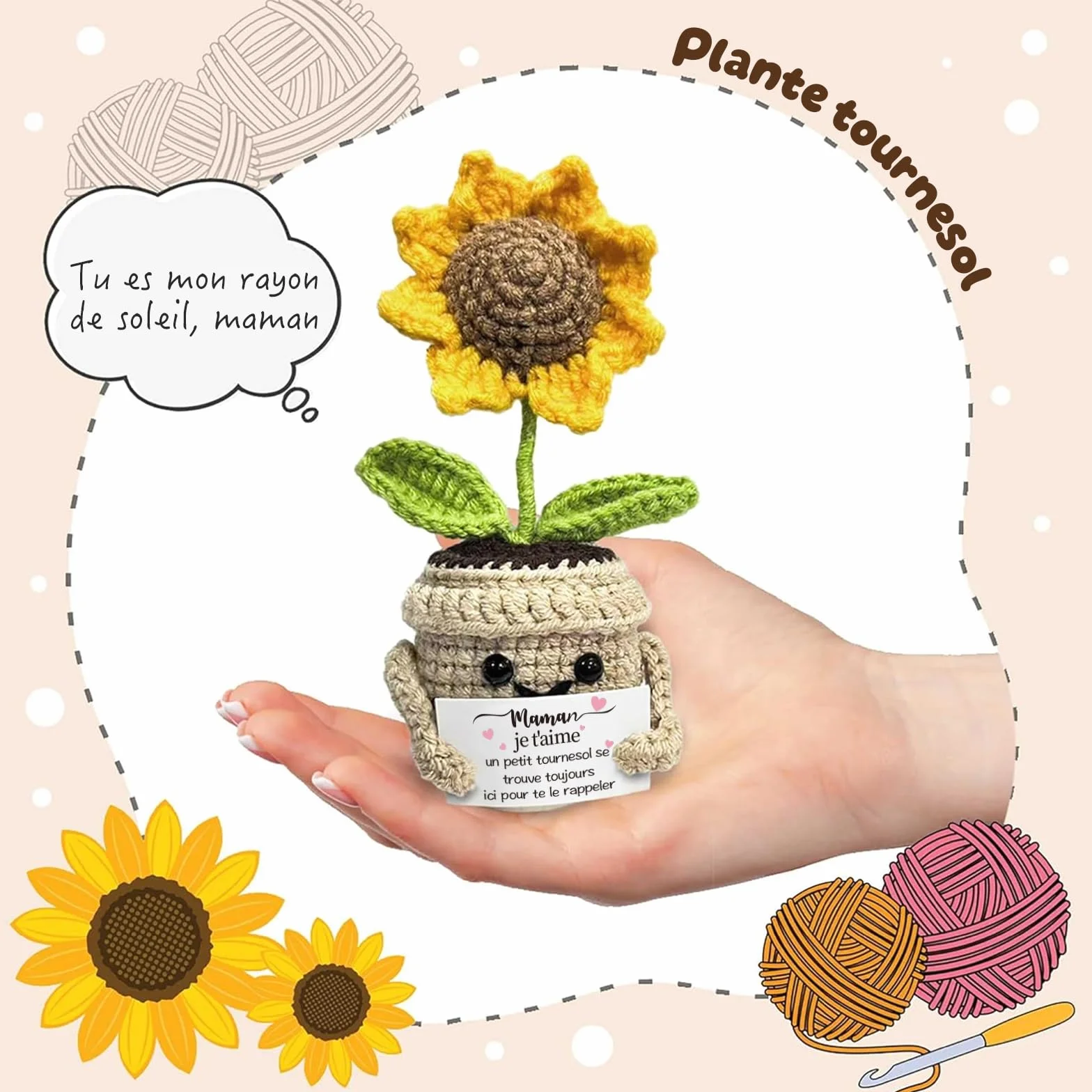 Tournesols Au Crochet Faits Main Cadeau Maman