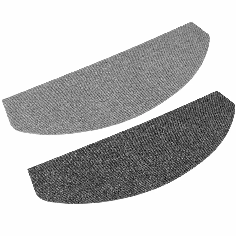Set de 15 marchettes d'escalier antidérapantes semi-circulaires, Tapis de protection 65x21x4cm Noir