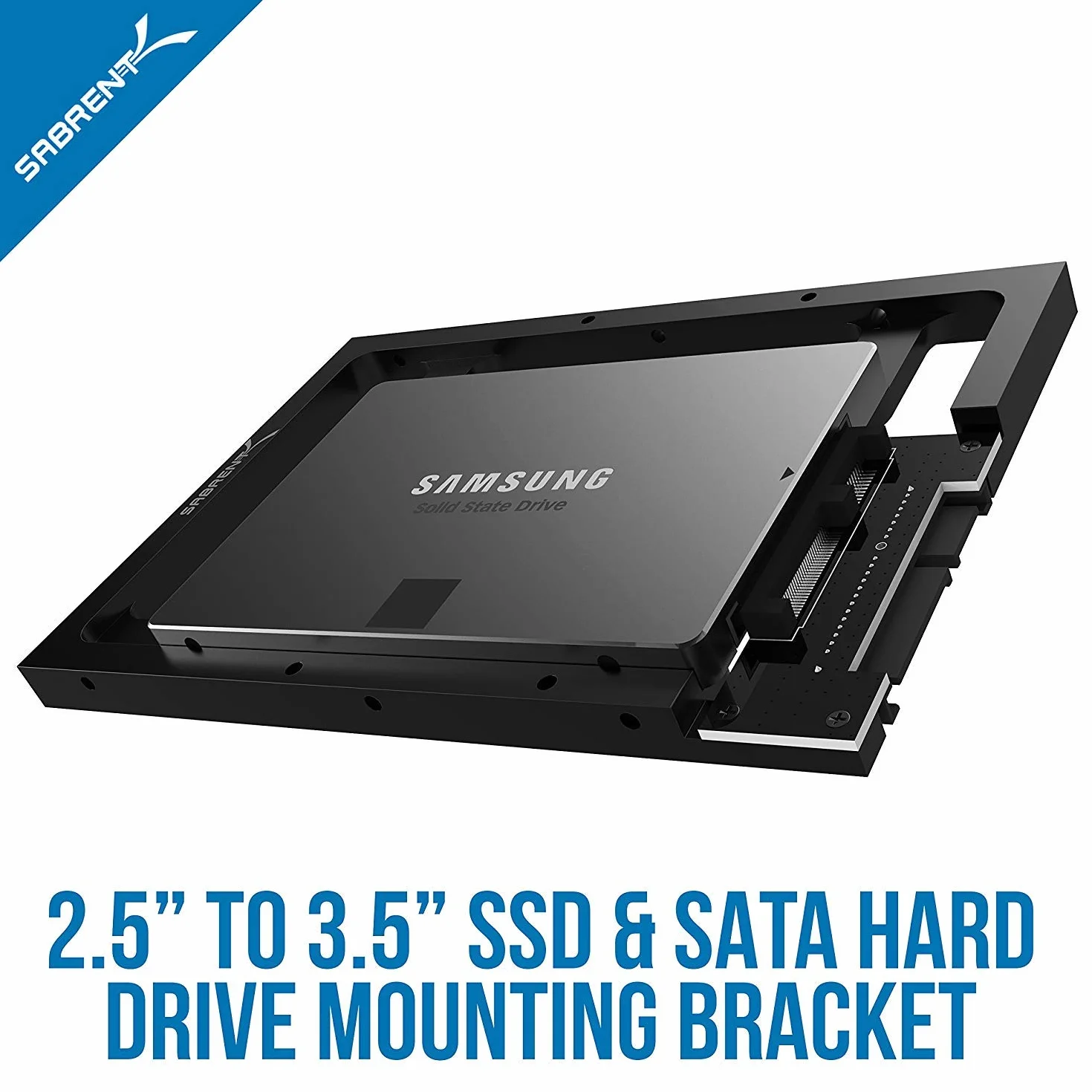 SABRENT Wewnętrzny adapter dysku twardego 6.3 cm do 8.9 cm, rama montażowa konwertera, 7 | 9,5 | 12,5 | 15 mm SSD i adapter SATA, wspornik montażowy SSD kompatybilny z komputerami stacjonarnymi i