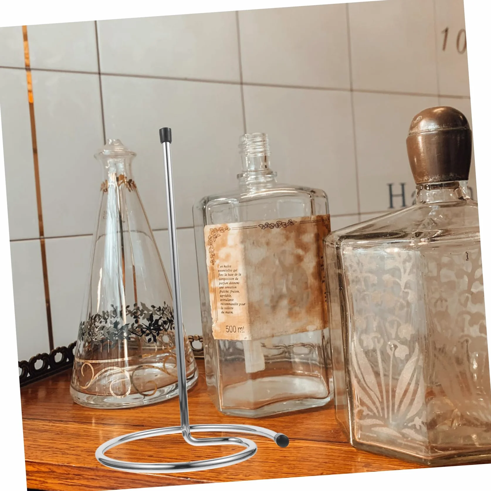 ULTECHNOVO Égouttoir à Carafe à Vin En Métal Lot De 2 Pièces Support De Comptoir Antirouille Séchoir à Carafe Pour Maison Et Bar