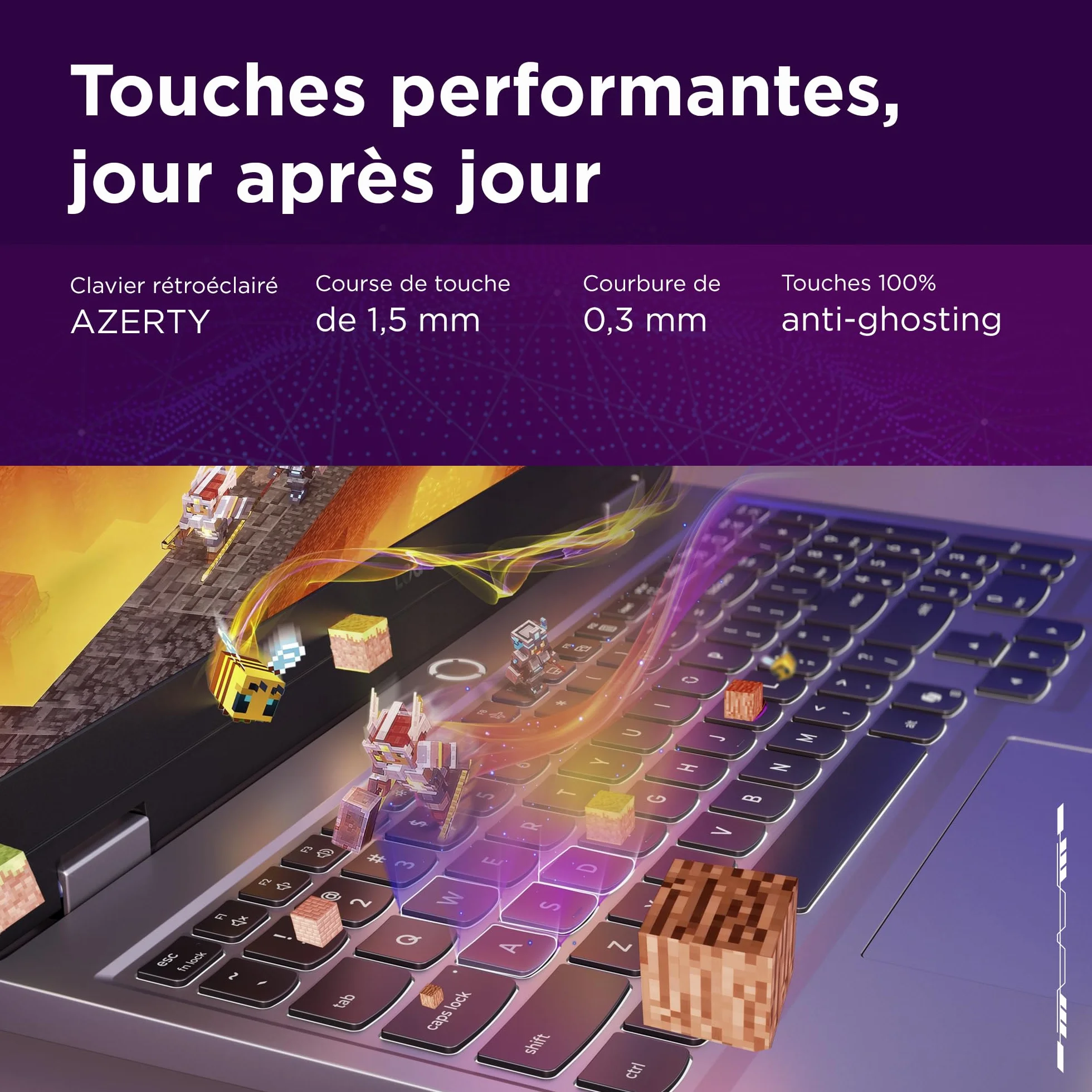 Lenovo LOQ 15IRX10 Ordinateur Portable Gaming 15.6" FHD 144Hz Intel Core i7-13700HX RAM 16Go SSD 512Go NVIDIA RTX 5060 8GB Windows 11 Home Gris