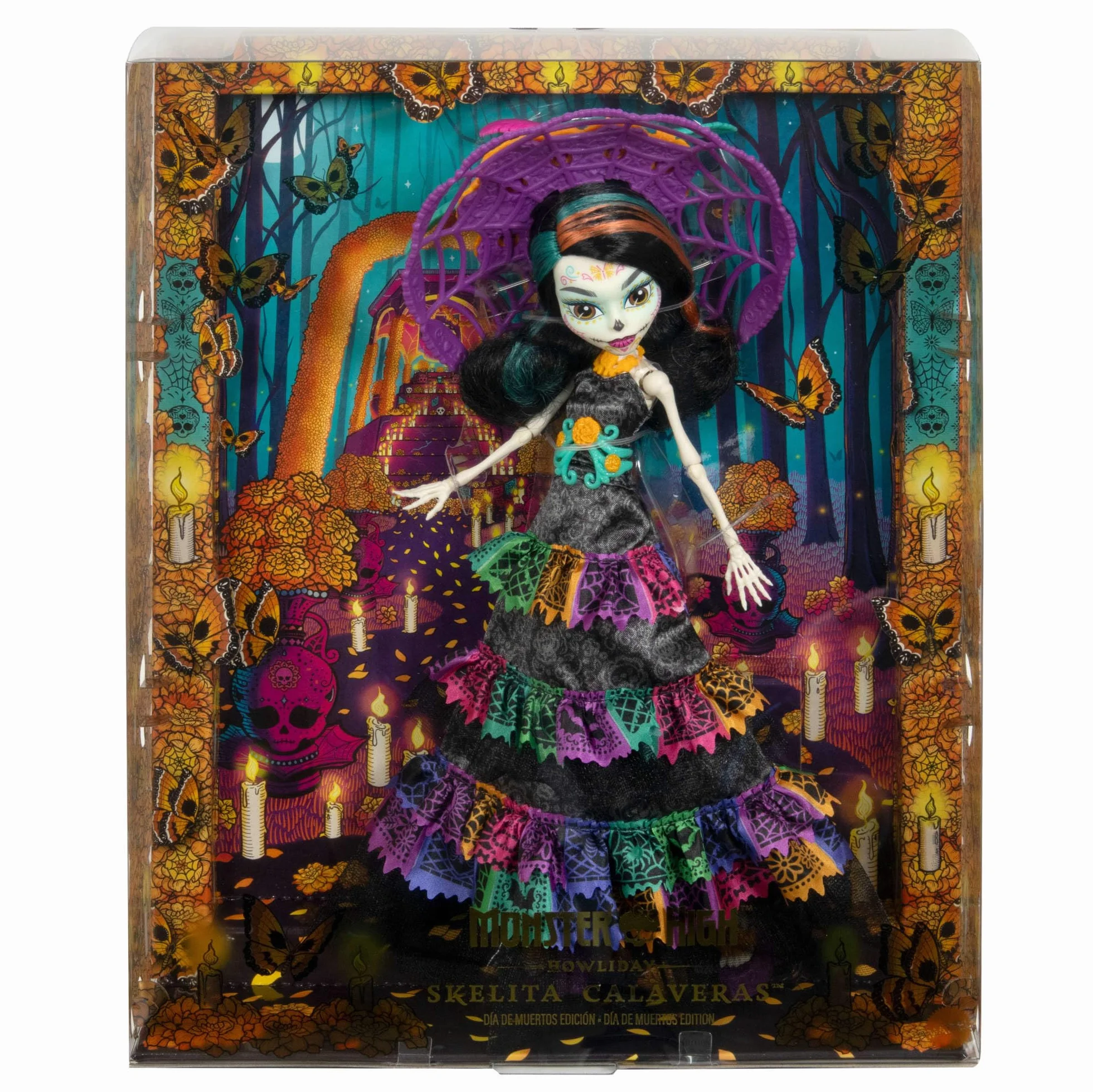 Monster High Skelita Calaveras Poupée Día de Muertos 2024 Collectionner Chapeau La Catrina Robe Papel Picado HXH99