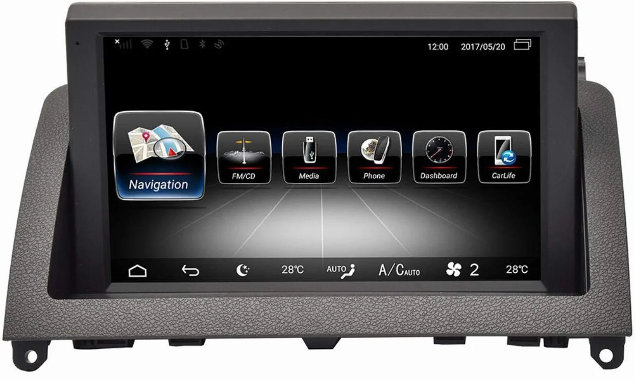 Android 13.0 Octa 8-rdzeniowy 1.6GHZ Radio samochodowe DVD Player dla C-W204 2007-2011 z nawigacją GPS BT FM AM Stereo WiFi Zachowaj oryginalne radio CD