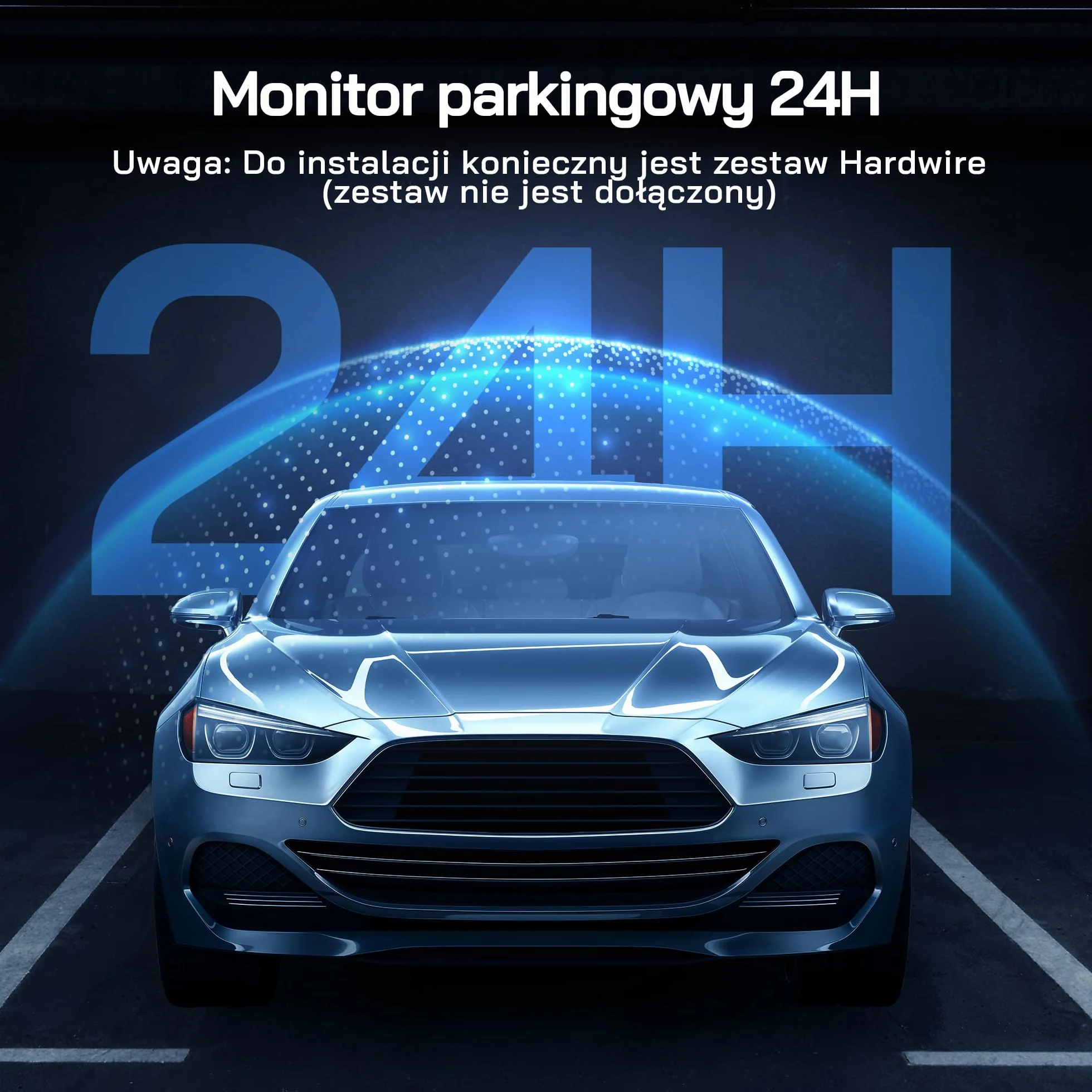 Kamera samochodowa WOLFANG 2.5K kamera samochodowa Wi-Fi z kartą SD 32 GB, podwójna kamera samochodowa z noktowizorem, nagrywanie w pętli, czujnik G, szeroki kąt 170, osłona parkowania