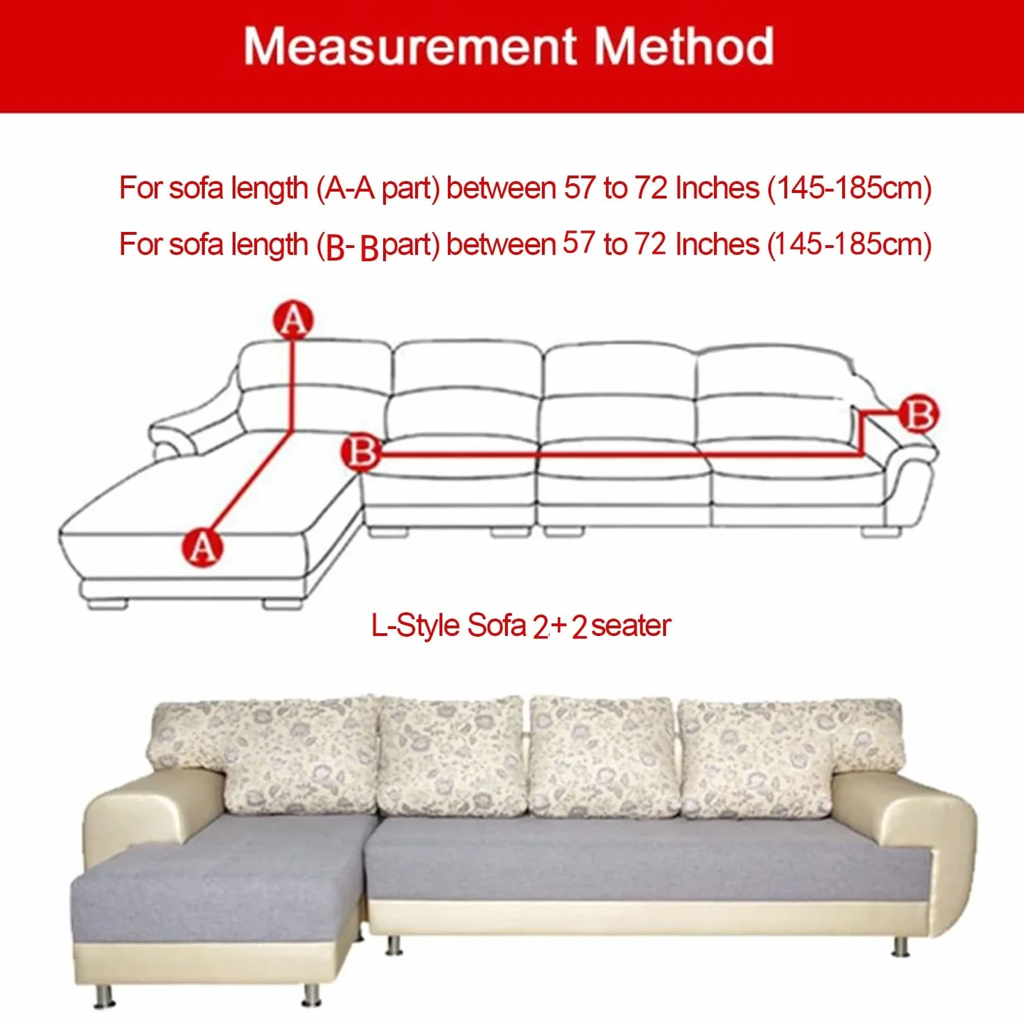 Housse de Canapé d'angle en Forme de L Lot de 2, Protection Canapé Extensible Gris
