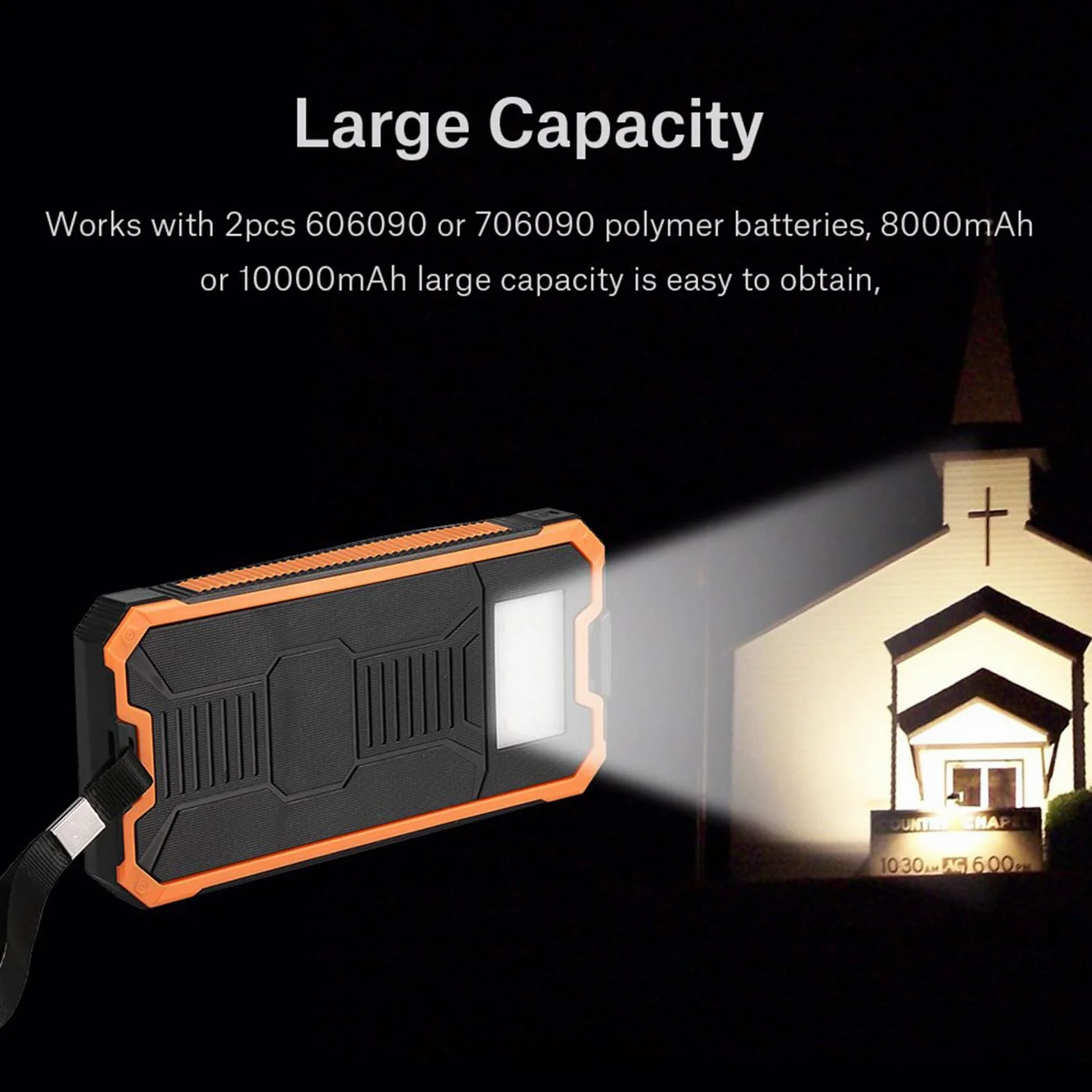 GOWENIC Mobilny Power Bank Przenośny 20000 MAh Szybkie ładowanie Podwójny Zestaw USB DIY do zajęć na świeżym Powietrzu (ORANGE)