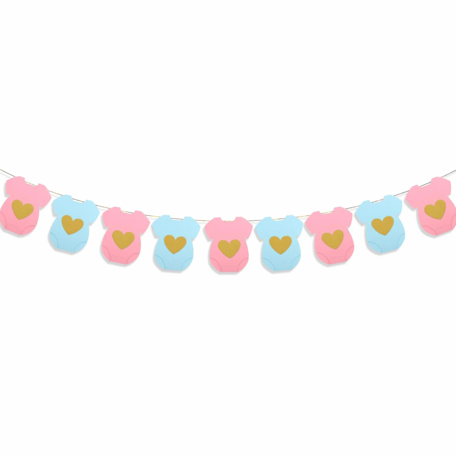 Guirlande Papier Bleu Rose Baby Shower Bannière Révéler Sexe Bébé Décorations Fête Bienvenue Nouveau Né