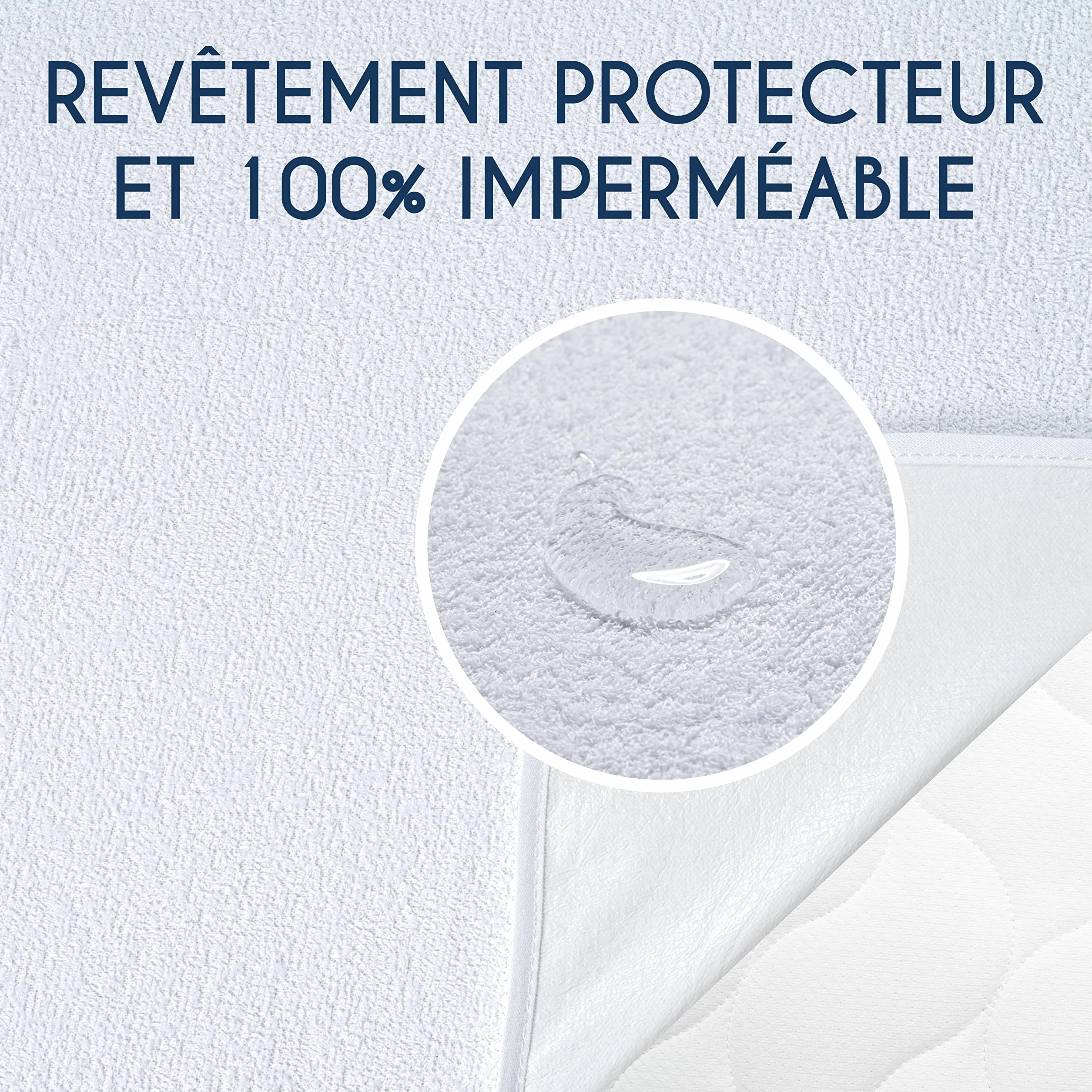 Dreamzie Protège Matelas 90x190 cm Imperméable Oeko TEX Coton Respirant 4 Coins Elastiques