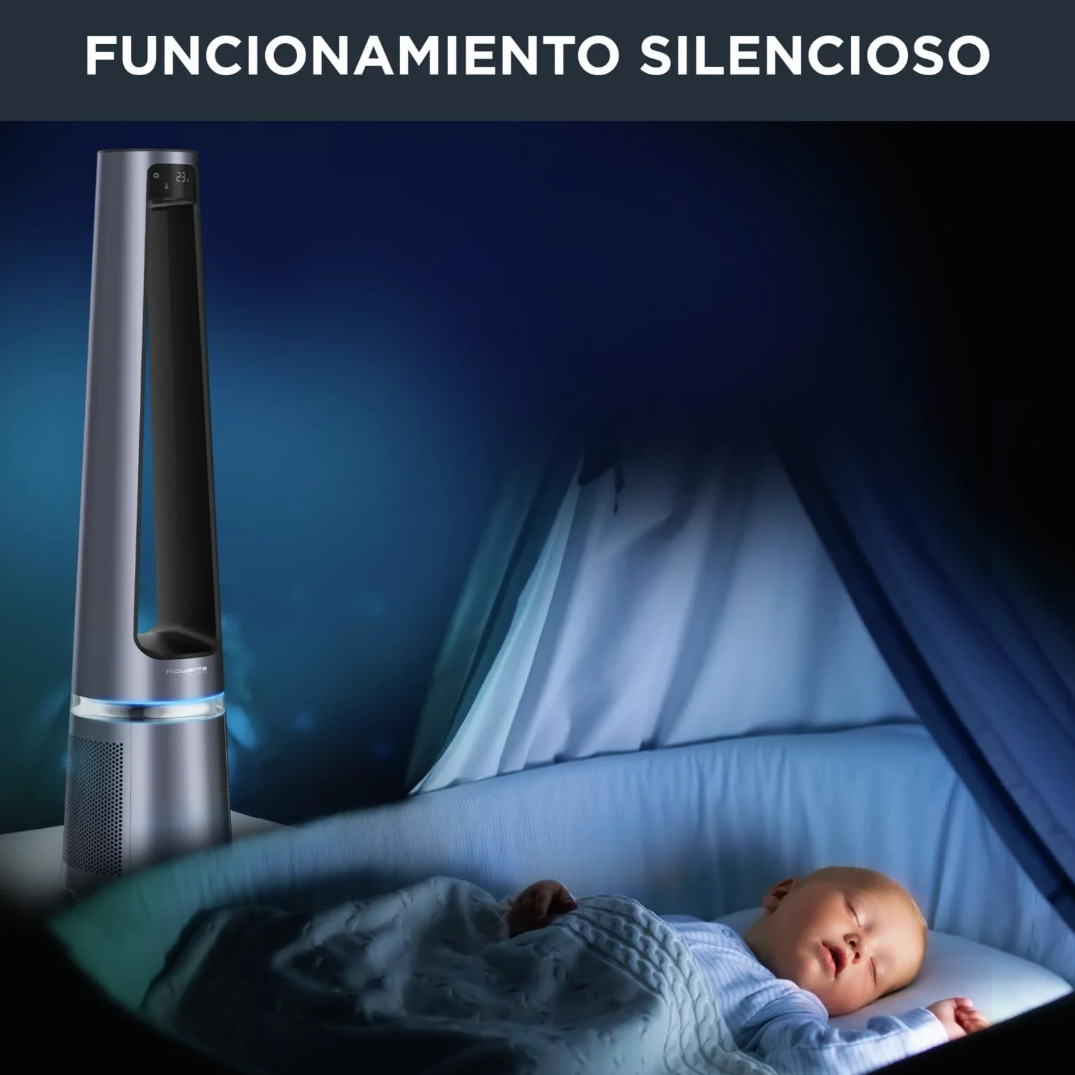 Rowenta Eclipse 2-en-1 Ventilateur purificateur, 32 dB (A), 12 vitesses, Oscillation, Minuteur