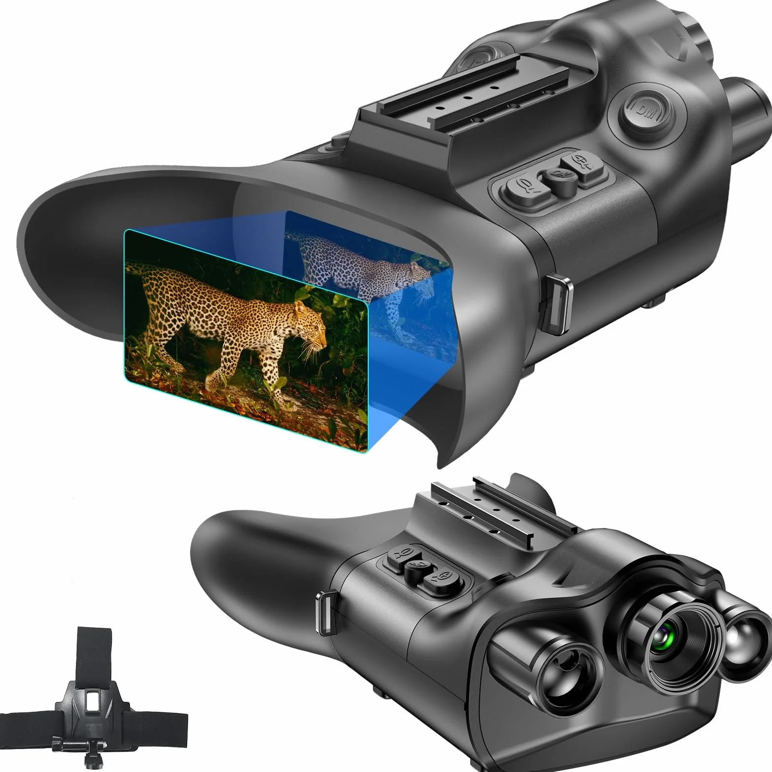 cyfrowy noktowizor z dalmierzem, kamera noktowizyjna 4K, montaż na głowie, 6000 mAh, 6 x zoom, lornetka noktowizor i dzień na polowanie, obserwacja