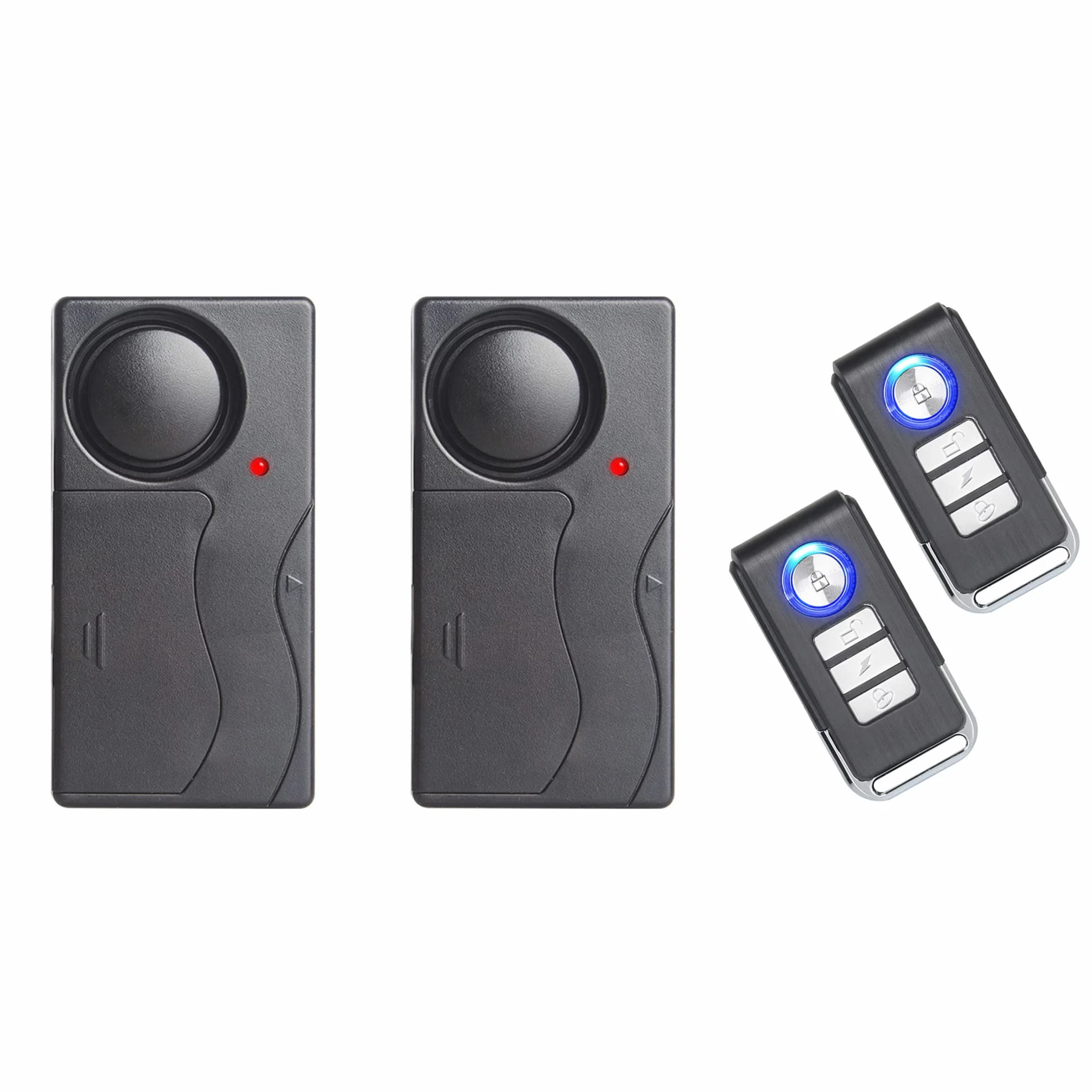 Alarm wibracyjny antykradzieżowy, 110 dB, regulacja czułości ruchu, system bezpieczeństwa przed włamaniem do drzwi, okien, roweru, kampera, 2 szt