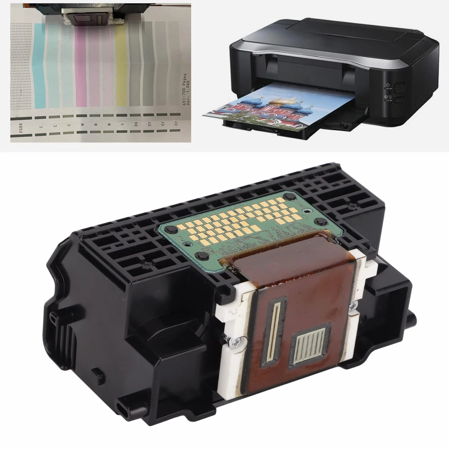 Kolorowa Głowica Drukująca, Głowica Drukująca QY6-0073 z Osłoną Ochronną do IP3600 IP3680 MX860 MX868 MX870 MX878 MG5140 MG5180 MG5150 MP540 MP560 MP568 Wymiana Drukarki