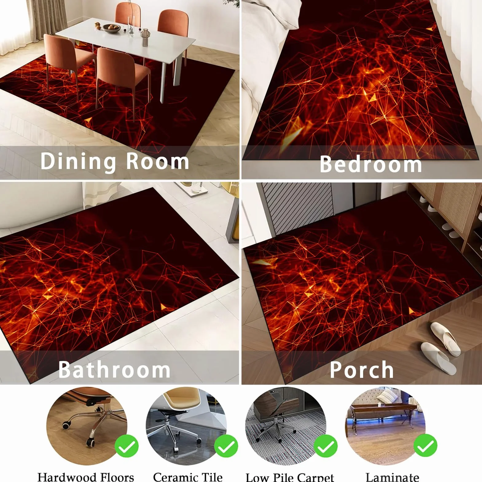 80 x 100 cm Tapis de Protection du Sol pour Chaise de Bureau, Tapis Gaming Sol, Tapis de Protection du Sol pour sols durs, Tapis de Sol bureau pour Chaise de Bureau stratifiée, Bureau et Chambre