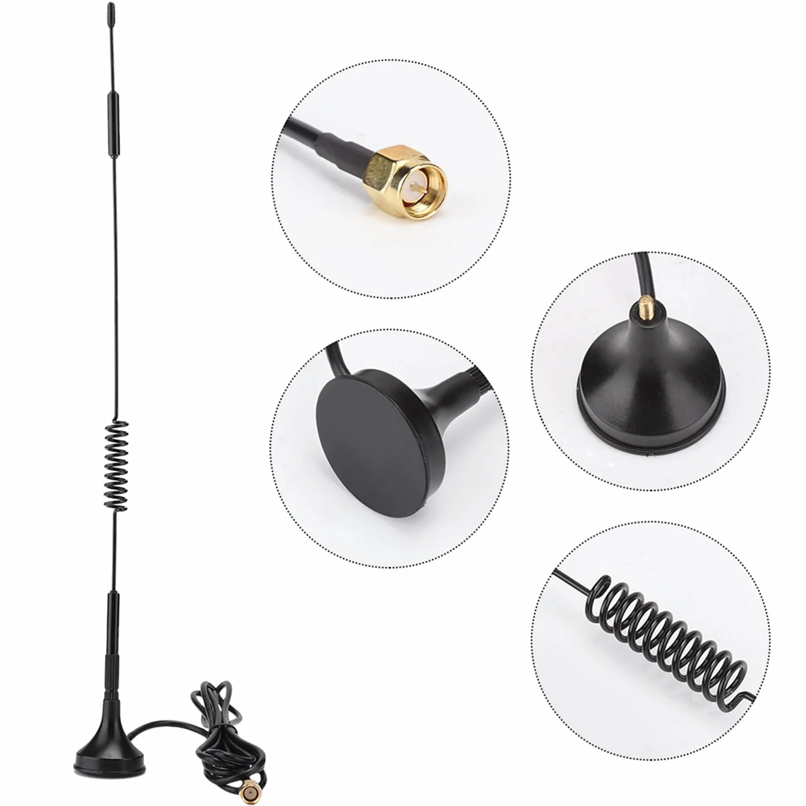 Antena Yctze 433 MHz 10 DBi o Dużym Wzmocnieniu — moduł Bezprzewodowy 31 Cm z Zasysaniem Magnetycznym, Męski SMA, Idealny do Sieci Obwodowych, Częstotliwości Telewizyjnych i