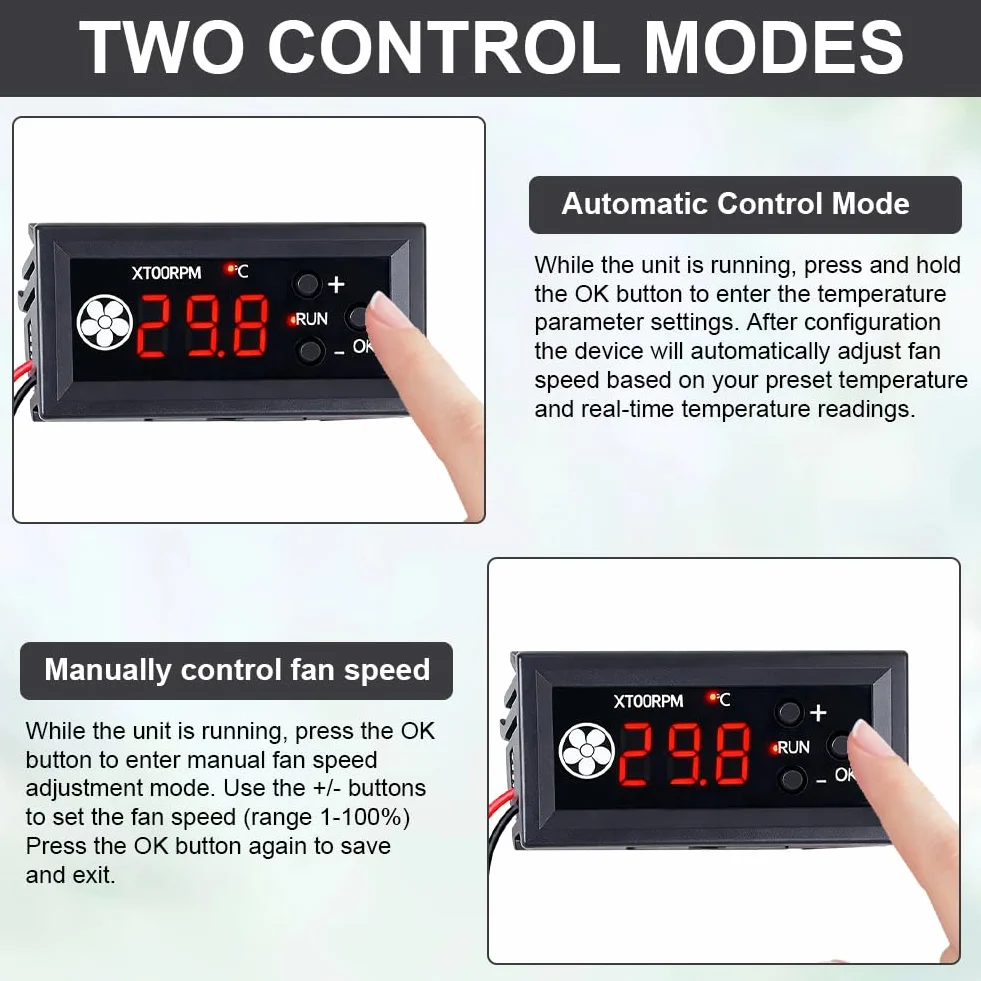 Regulator prędkości obrotowej DC 12 V, 4-przewodowy regulator temperatury wentylatora, kontroler wentylatora z cyfrowym wyświetlaczem, obsługuje wentylator 3 A PWM 25 kHz