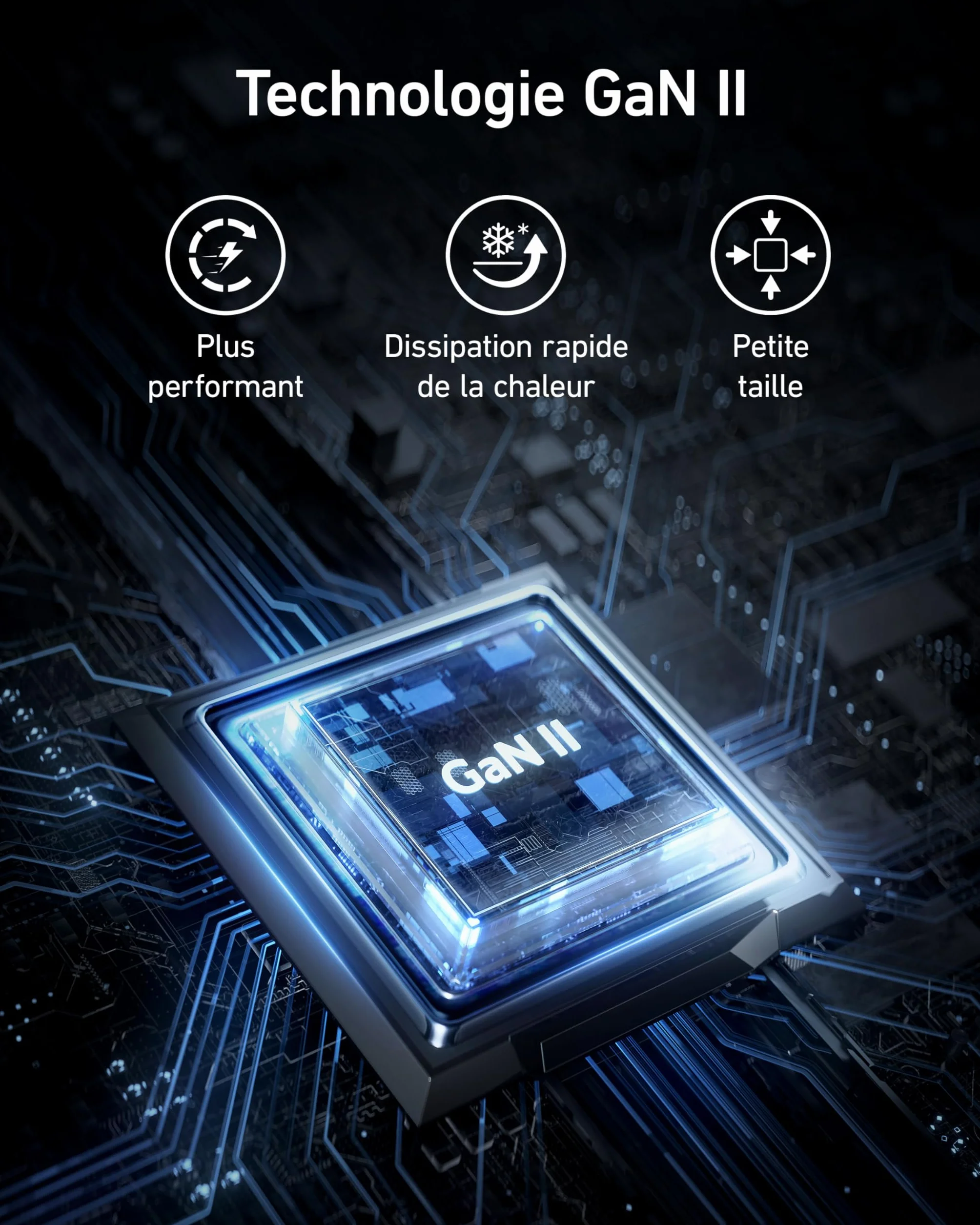 Anker Chargeur USB C Nano II 65 W Station 3 Ports PPS Rapide Bloc d'alimentation Compact