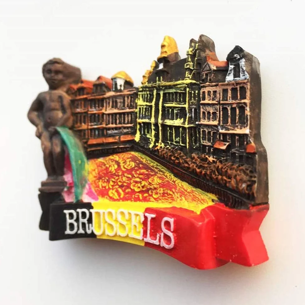 Aimant de réfrigérateur 3D Bruxelles Belgique décoration maison cuisine souvenir