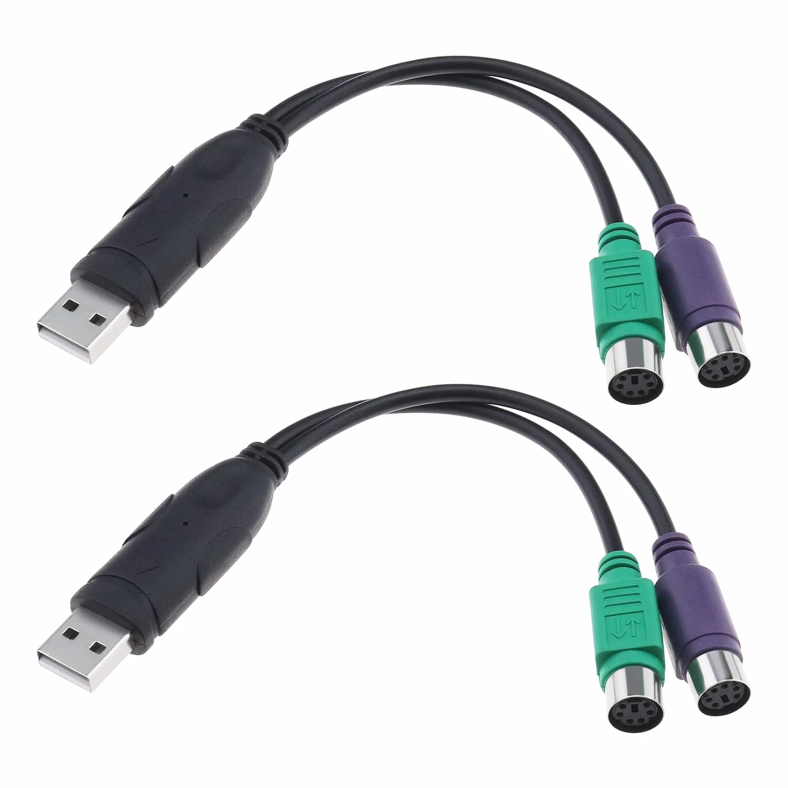 Adaptateur PS2 vers USB Câble Convertisseur Répartiteur en Y pour Clavier et Souris 20cm
