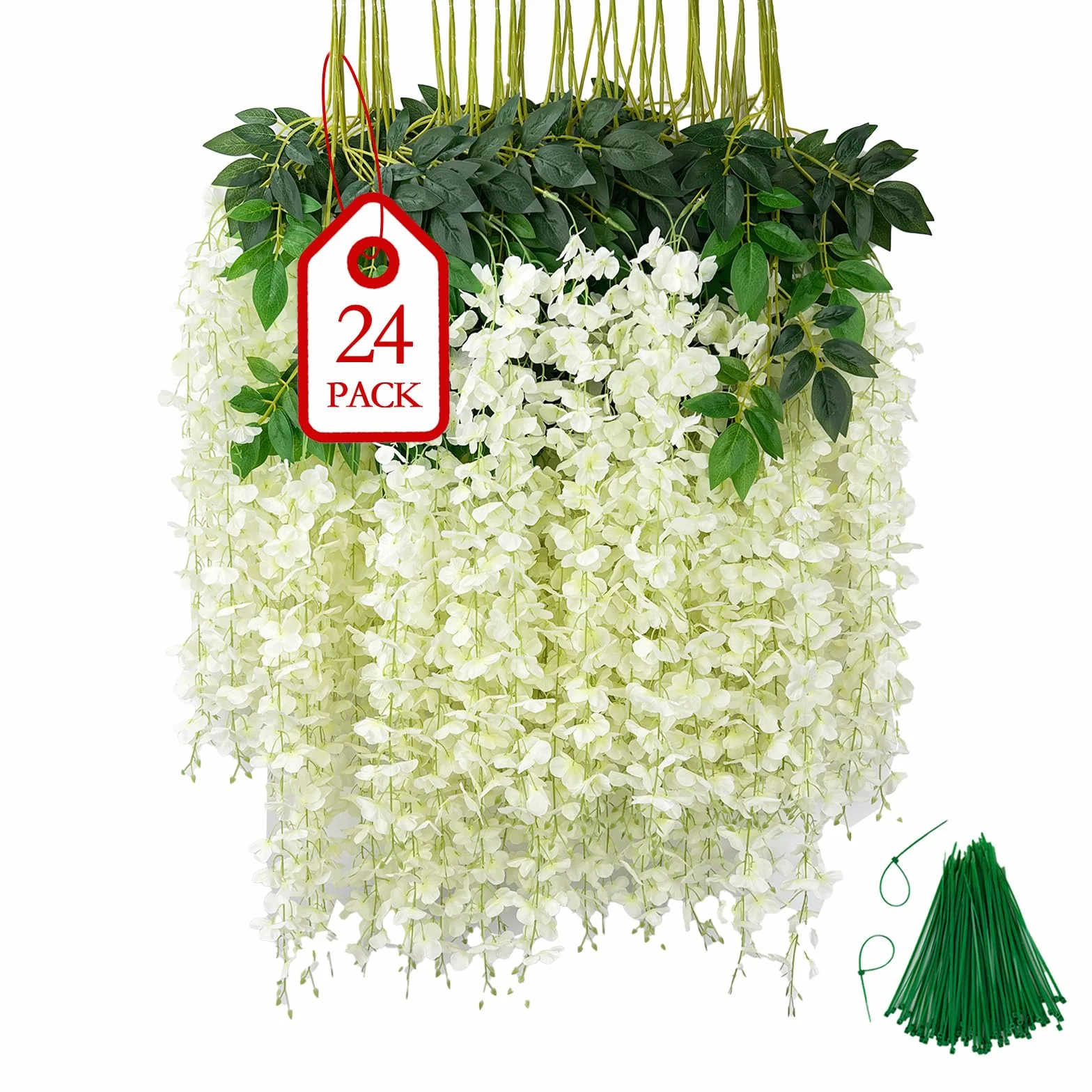 BIRDDIE 24 Pièces Fleur Artificielle Glycine Tombante pour Décoration Mariage Jardin