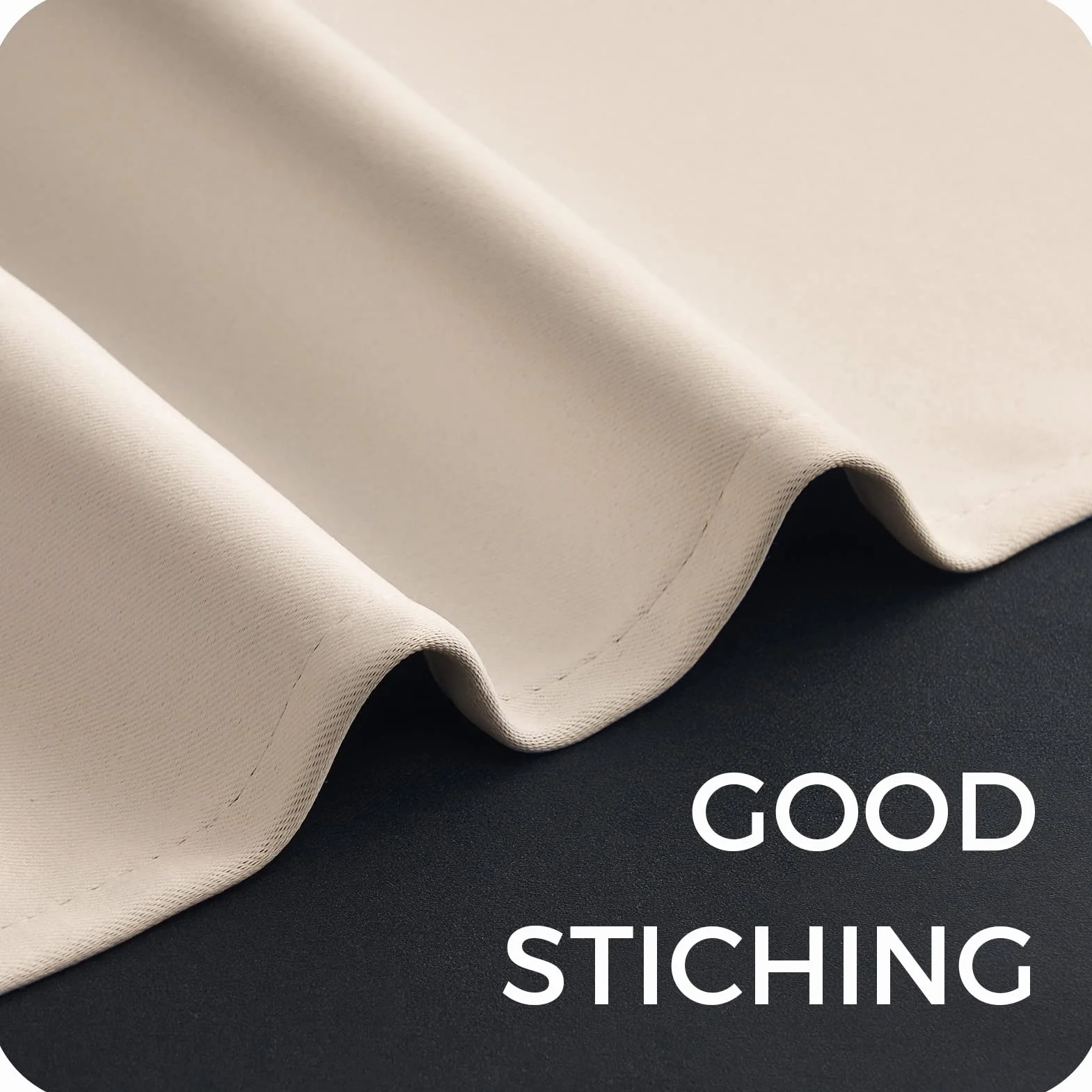 Rideau Occultant Thermique Isolant Anti Froid Chaleur Anti-UV Beige 140x225 cm 2 Pièces