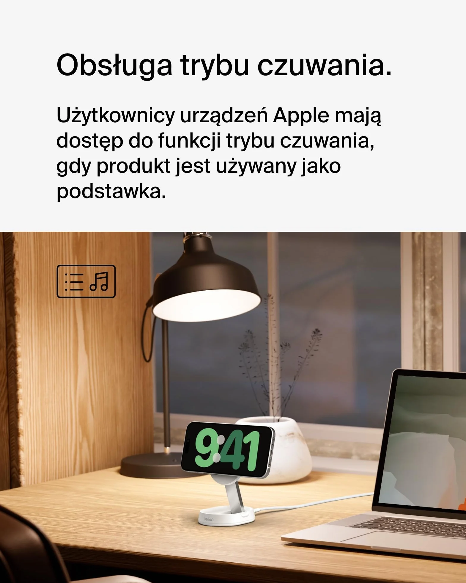 Belkin BoostCharge Pro konwertowalna podstawka ładująca 15W, kompatybilna z MagSafe szybka bezprzewodowa ładowarka Qi2, ładowarka indukcyjna do iPhone 15, 14, AirPods, w zestawie zasilacz 20W - biała