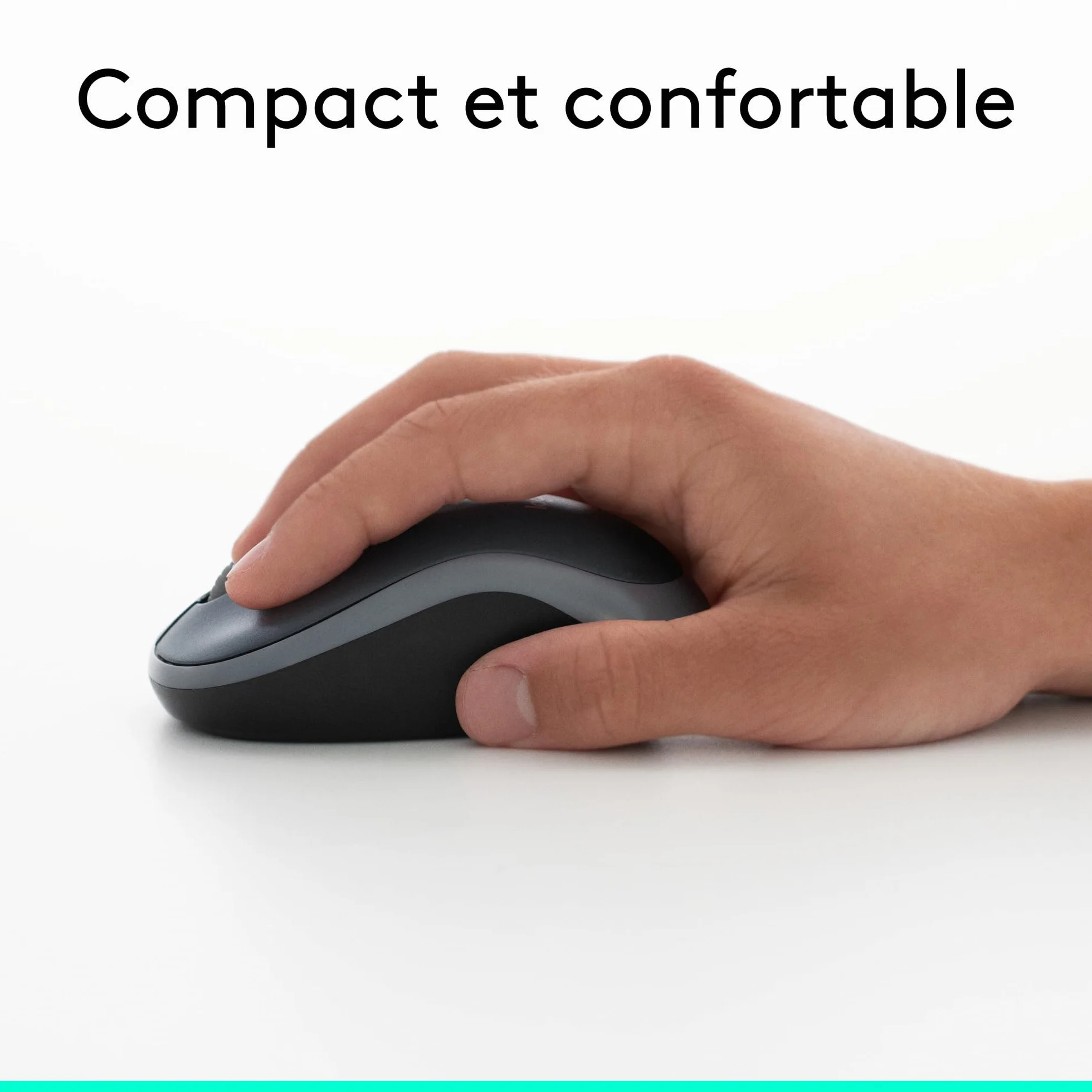 Logitech M185 Souris sans Fil 2.4 GHz Mini Récepteur USB 1000 PPP Ambidextre Gris/Noir