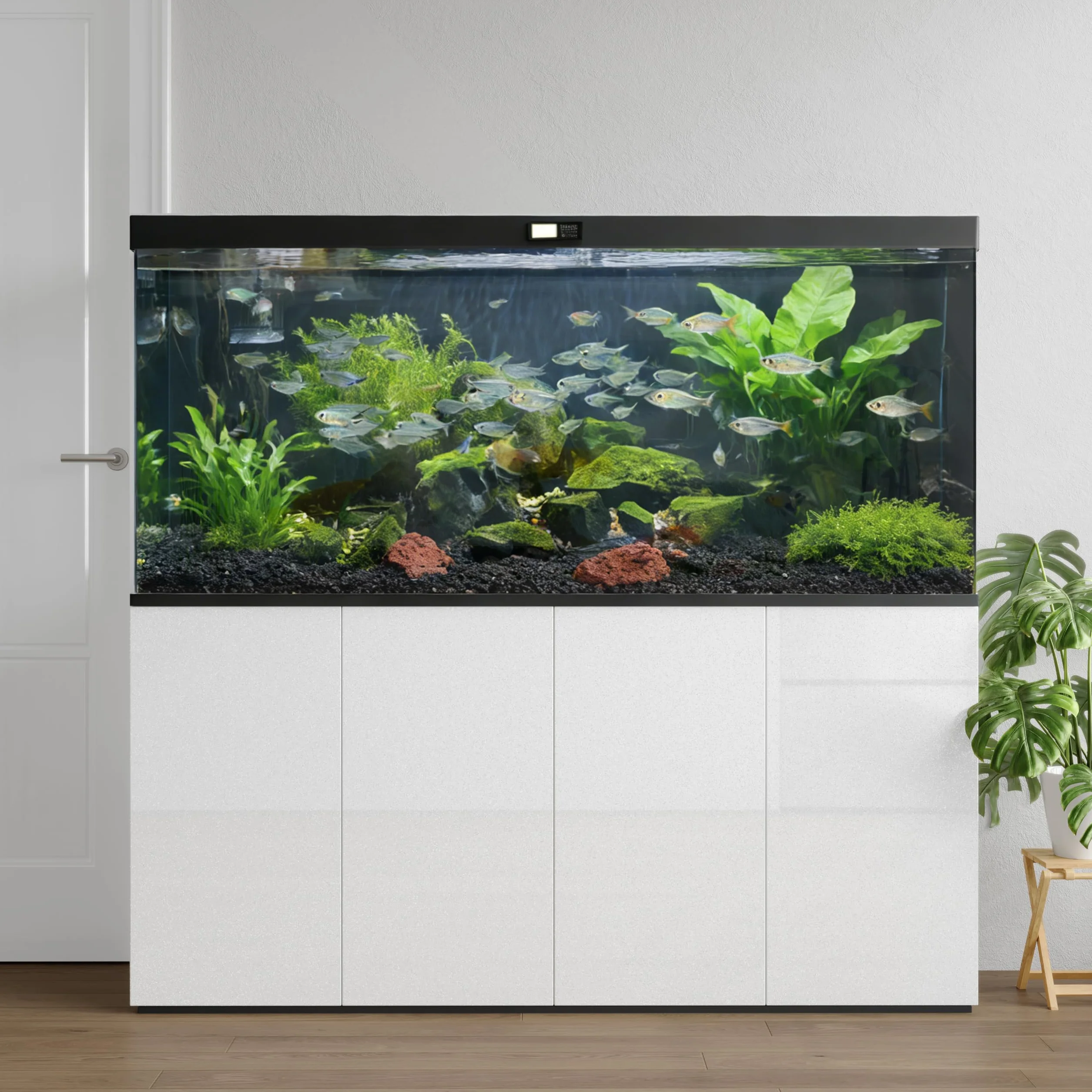 Papier Adhesif Blanc Brillant 30x300cm, Vinyle Imperméable pour Meuble Cuisine