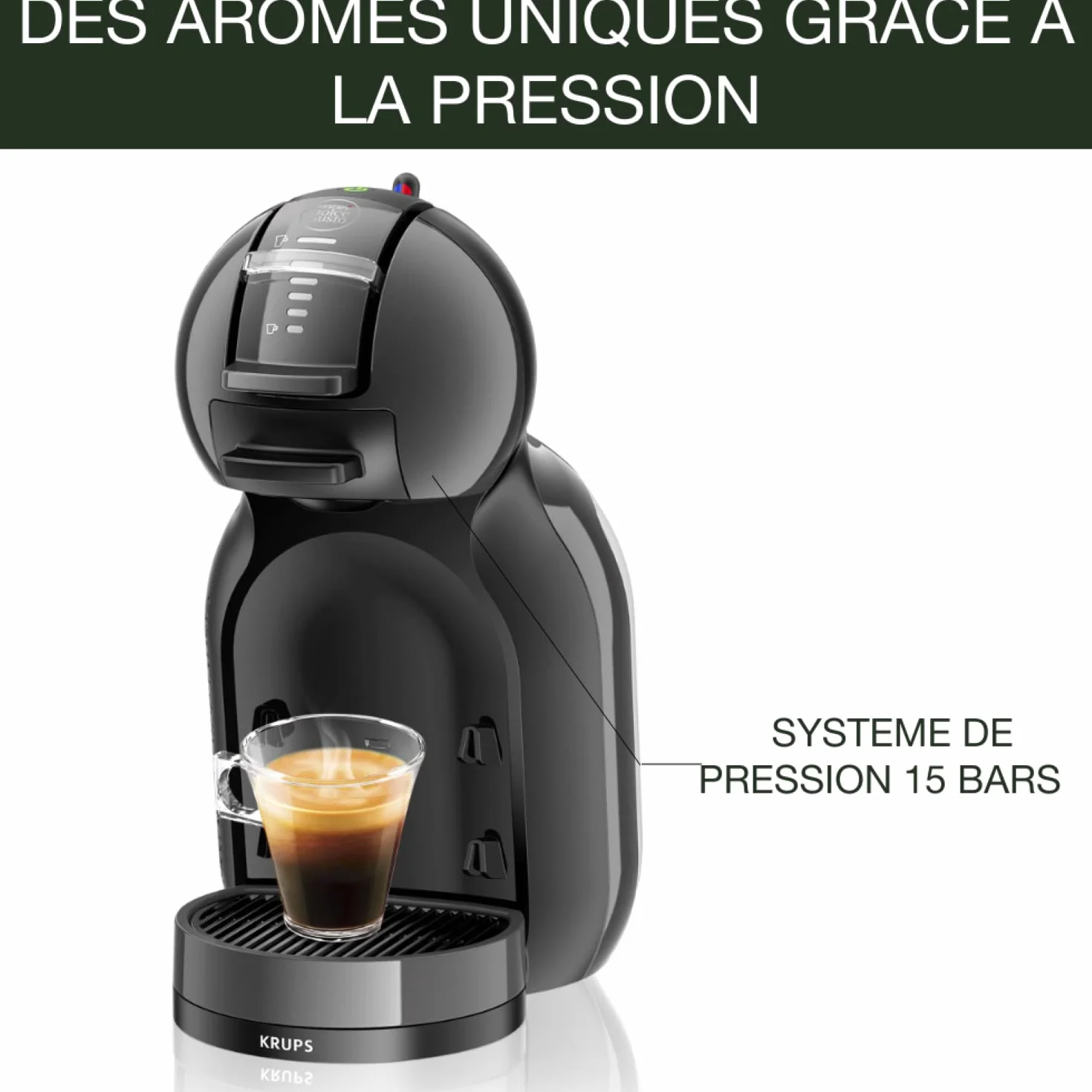 Krups Nescafé Dolce Gusto Mini Me Machine à café capsules multi-boissons 0.8 L 15 bars Noir/Anthracite