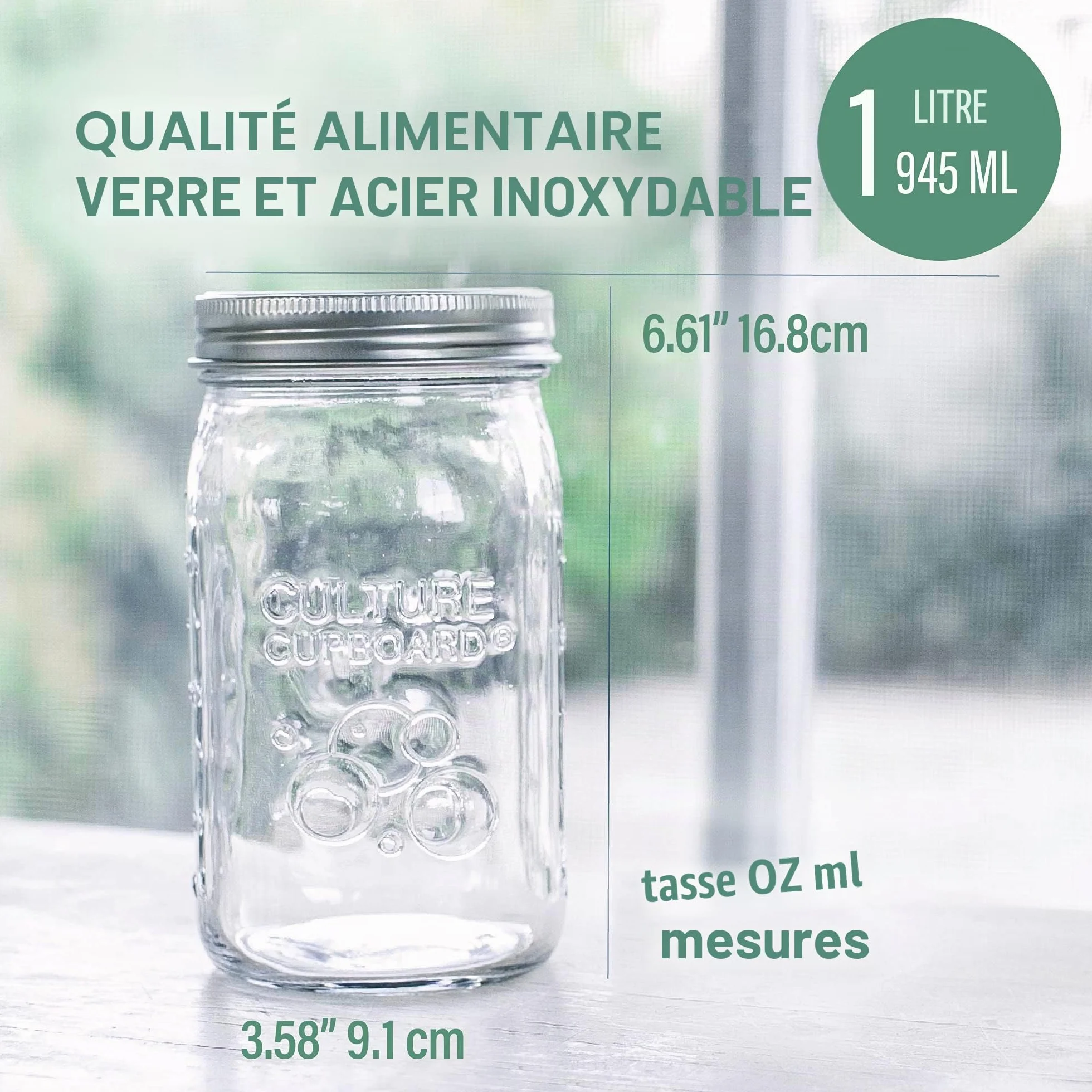 Yaourtière en acier inoxydable avec bocal en verre de 1 quart (0,95 litre) et livre de recettes complet pour faire plus de 12 yaourts faits maison sans produits laitiers et au lait