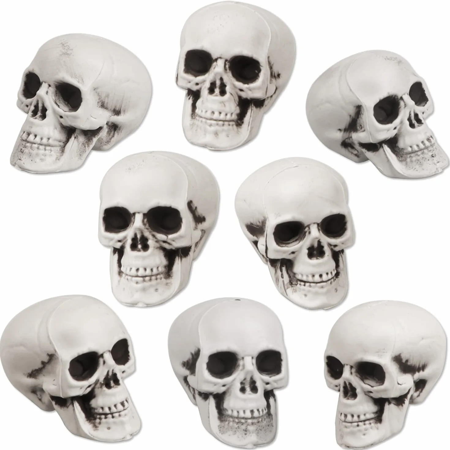 20 Pièces Crânes d'Halloween Têtes de Mini Crânes Réalistes Effrayants en Plastique pour Décoration de Fête