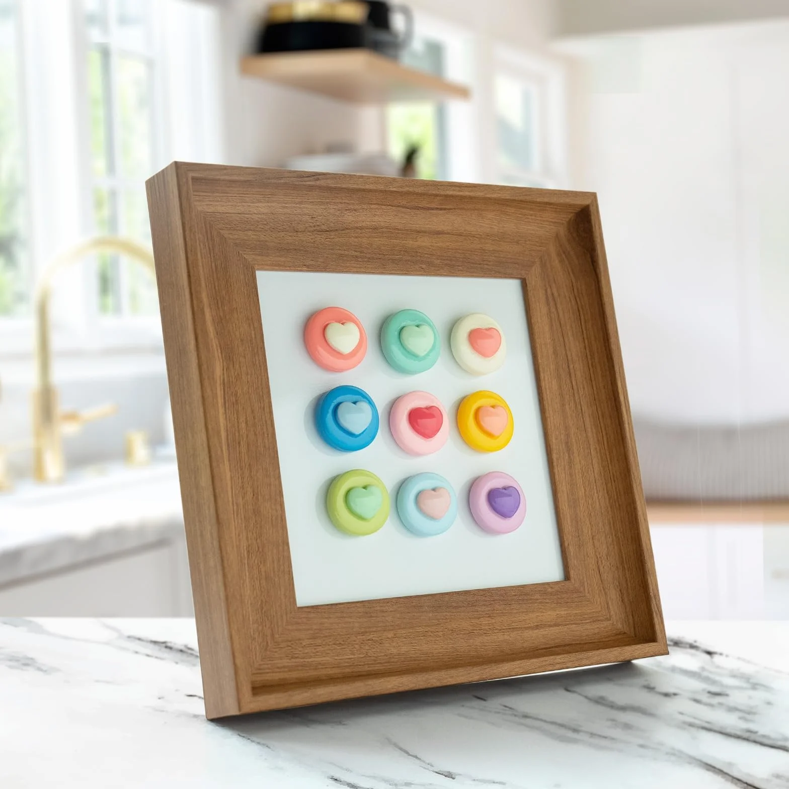 Aimants en forme de cœur macaron multicolore pour tableau blanc, casier, cuisine, bureau