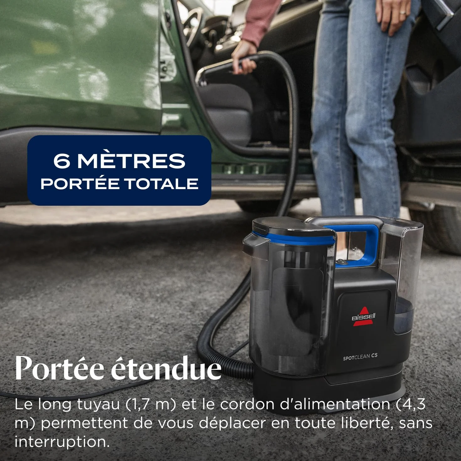 BISSELL SpotClean C5, Shampouineuse Canapé 400W, Nettoyeur Tapis Moquettes Tissus Voiture