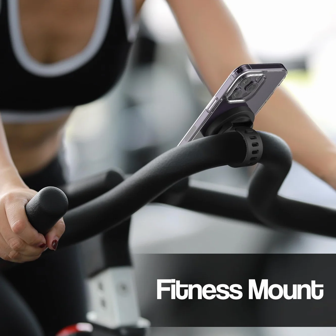 Encased Uchwyt magnetyczny G9-Gripper – kompatybilny z uchwytem na telefon MagSafe do domowego roweru fitness, sprzętu treningowego, wózka i kierownicy wózka (iPhone 14/13/12/Pro Max)