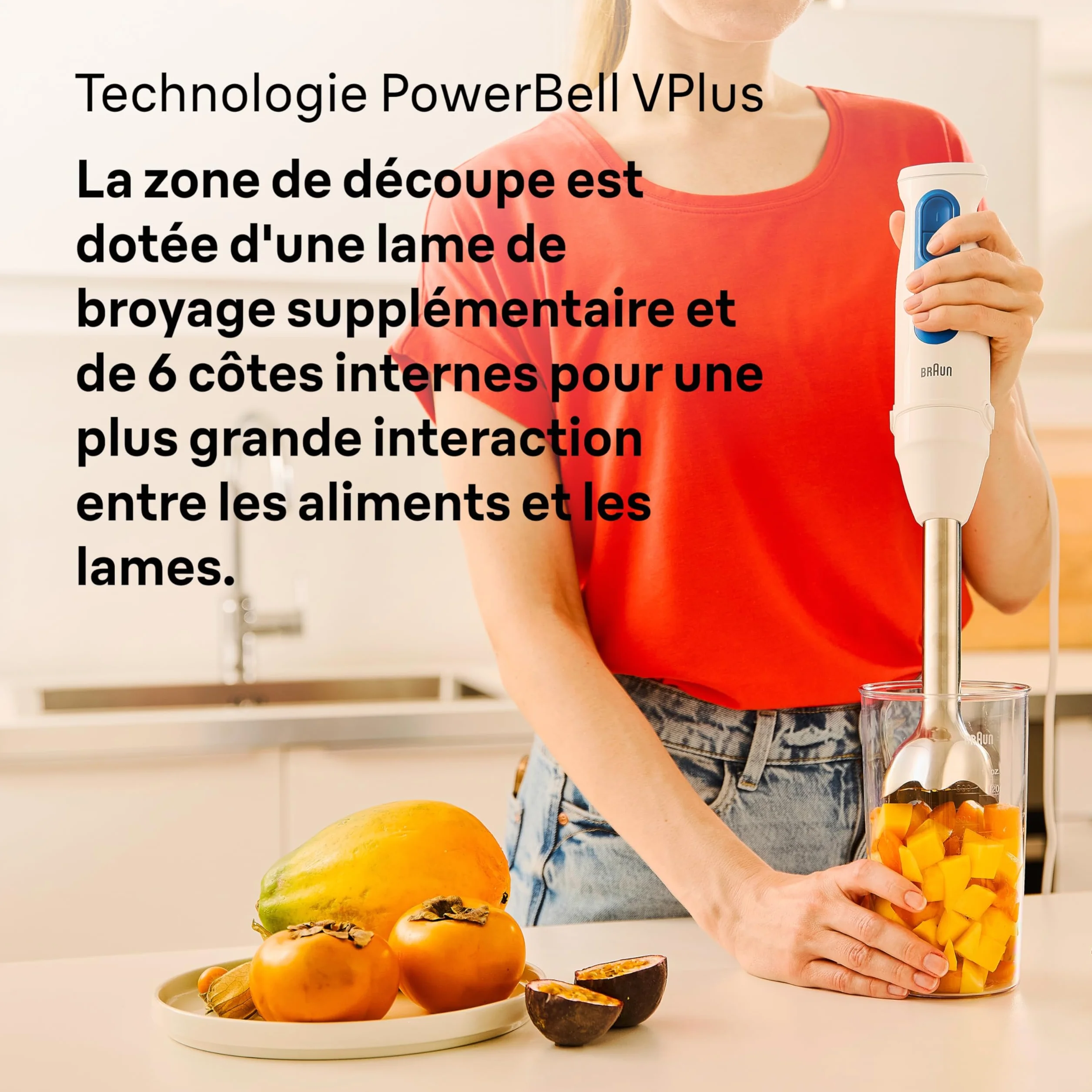 Braun MultiQuick 3 MQ30.202M, Mixeur Plongeant avec Technologie PowerBell VPlus, 2 Vitesses+Turbo, EasyClick Plus pour Accessoires, Anti Éclaboussures, Hachoir 350ml, Verre 600ml, Fouet, 900W, Noir