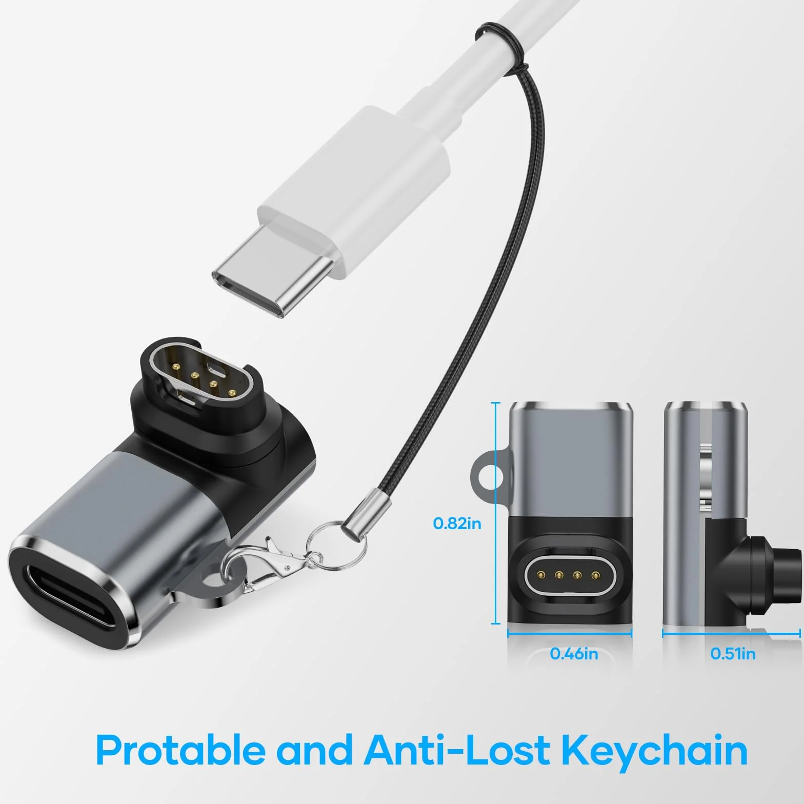 Adapter kabla ładowania USB C do Garmin Watch 4 Pack,Złącze Kabla Danych typu C do Garmin Fenix 8 7 6 Pro Solar,Vivoactive 6 5 4S,Venu 4 3 3S SQ,Forerunner 165/55/970/965/265/170/70,Instinct 3,Epix 2