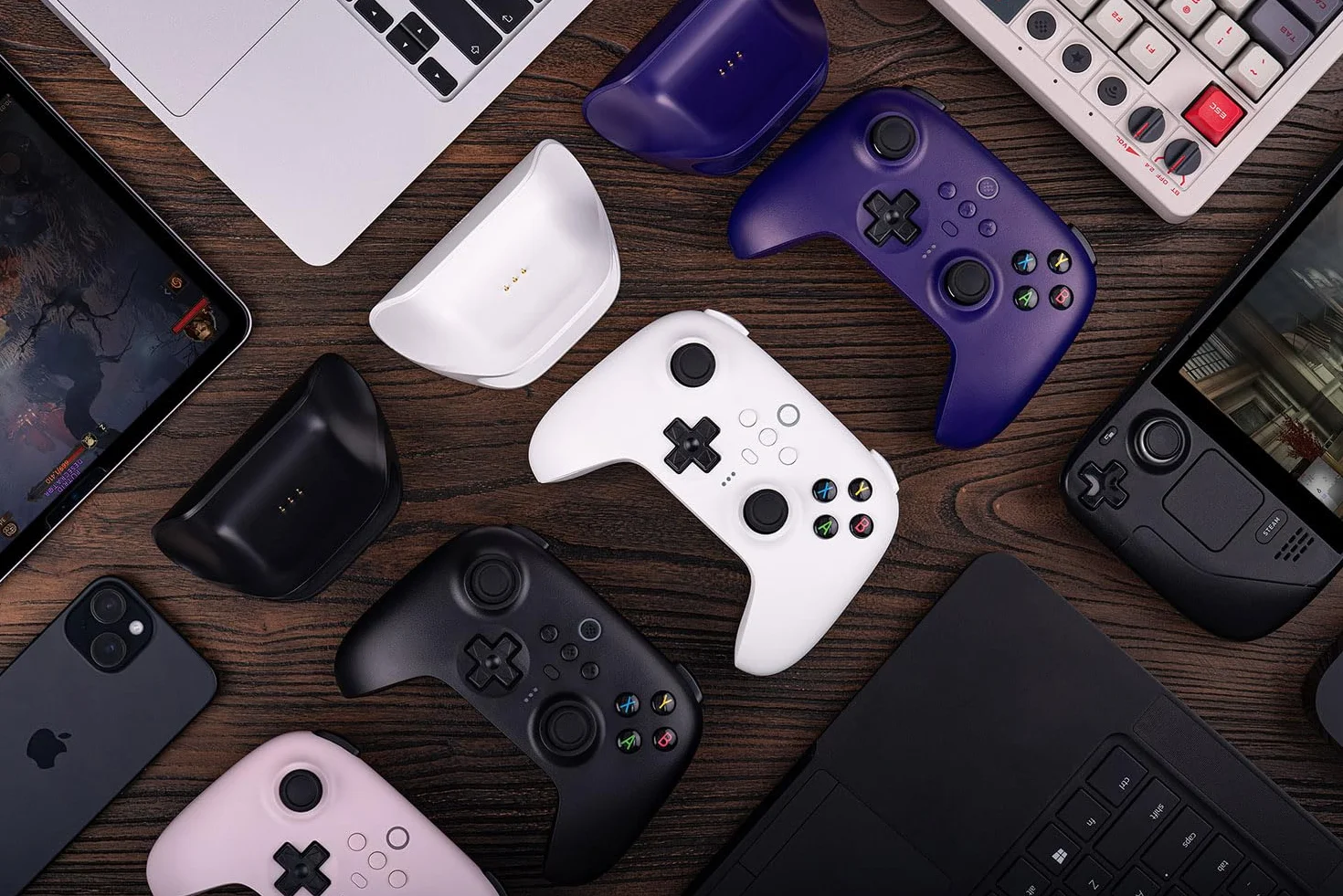 8Bitdo Ultimate 2.4G Wireless Controller with Hall Effect Joystick for PC, Android, Steam Deck, Apple (White)