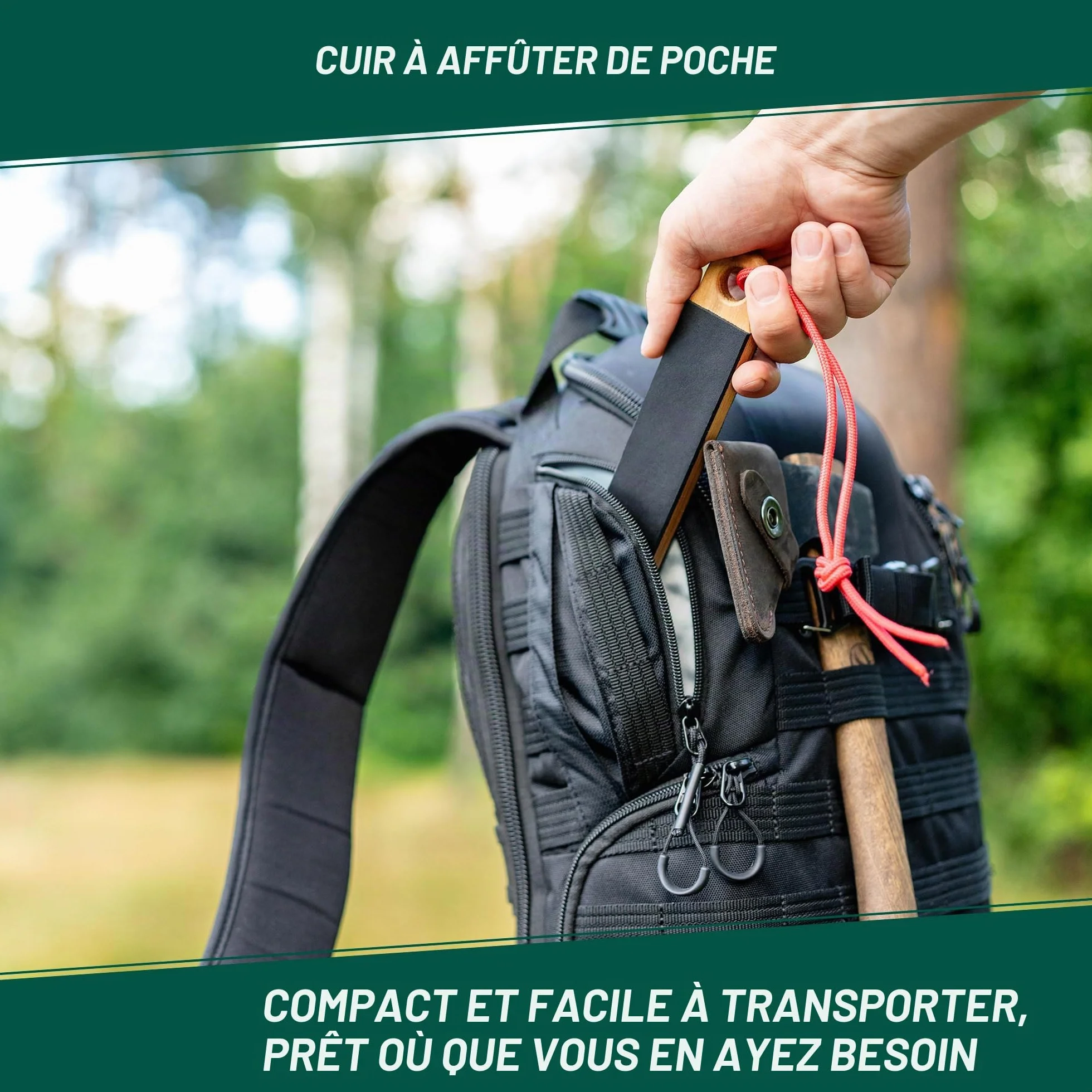 BeaverCraft LS9P02 Strop cuir affûtage couteaux - Kit polissage pâte à polir - Aiguiseur cuir - Bloc 2 faces